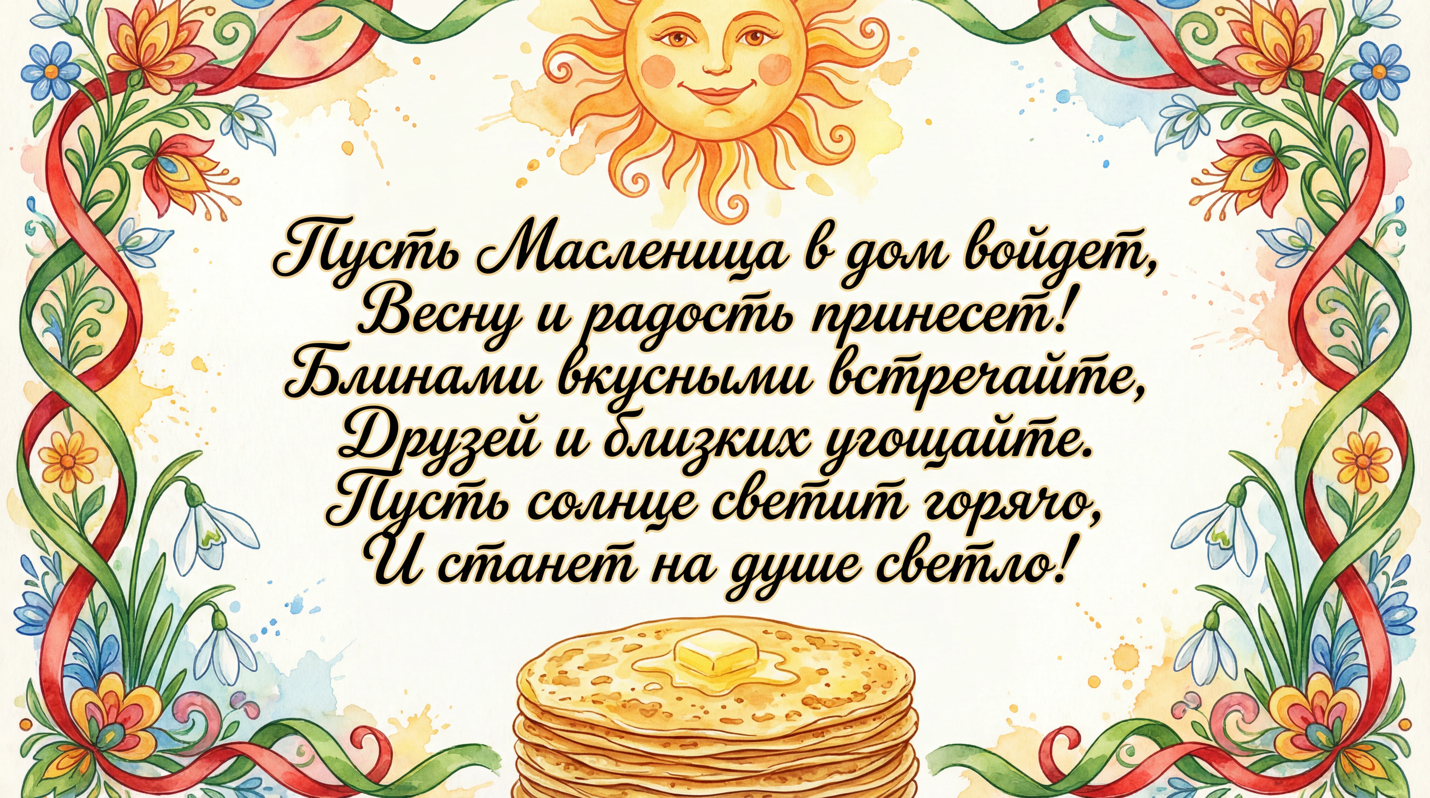 Поздравление с Масленицей для друзей