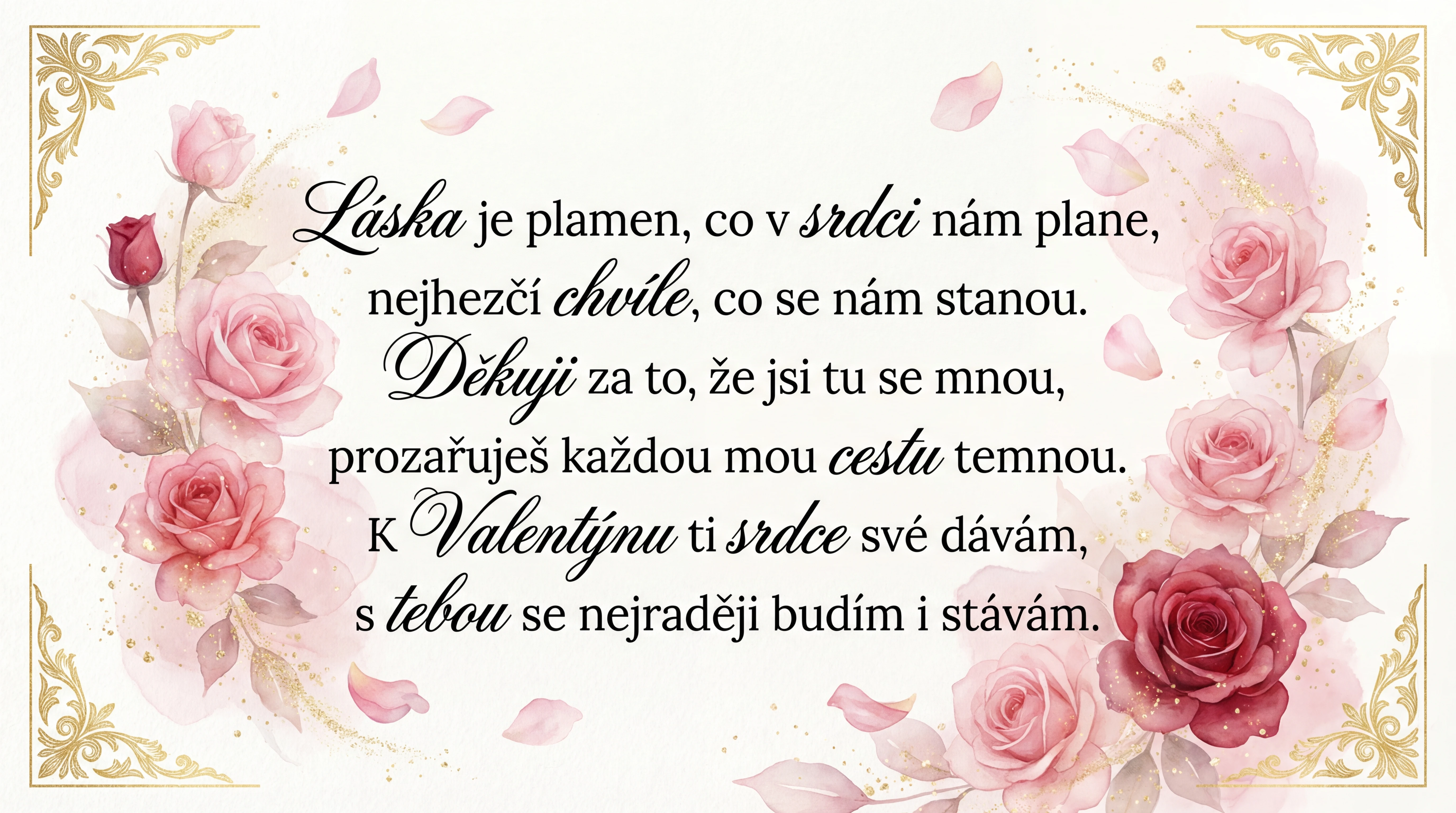 přání k Valentýnu pro milovanou osobu