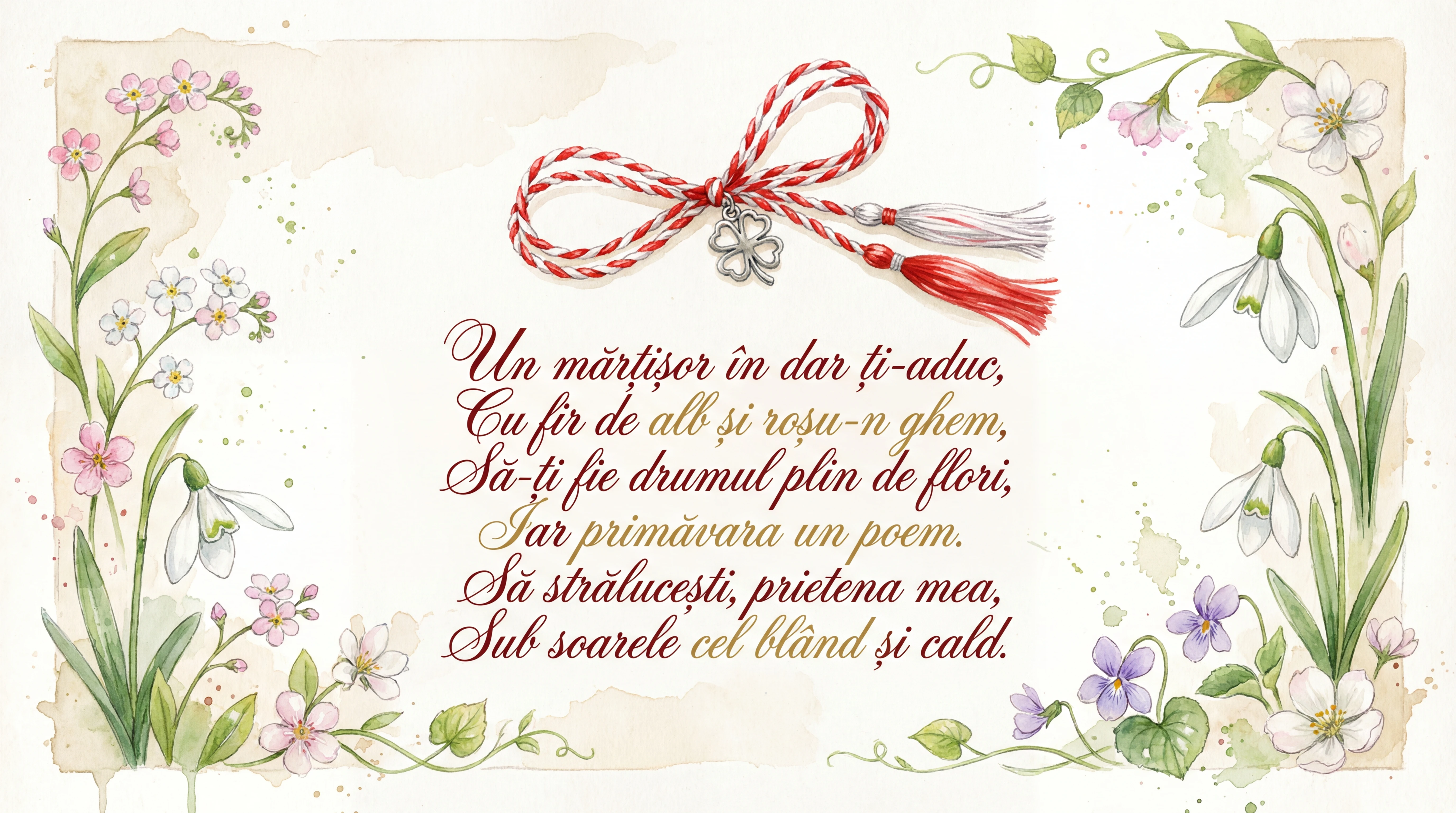 Urări de Mărțișor pentru o prietenă dragă