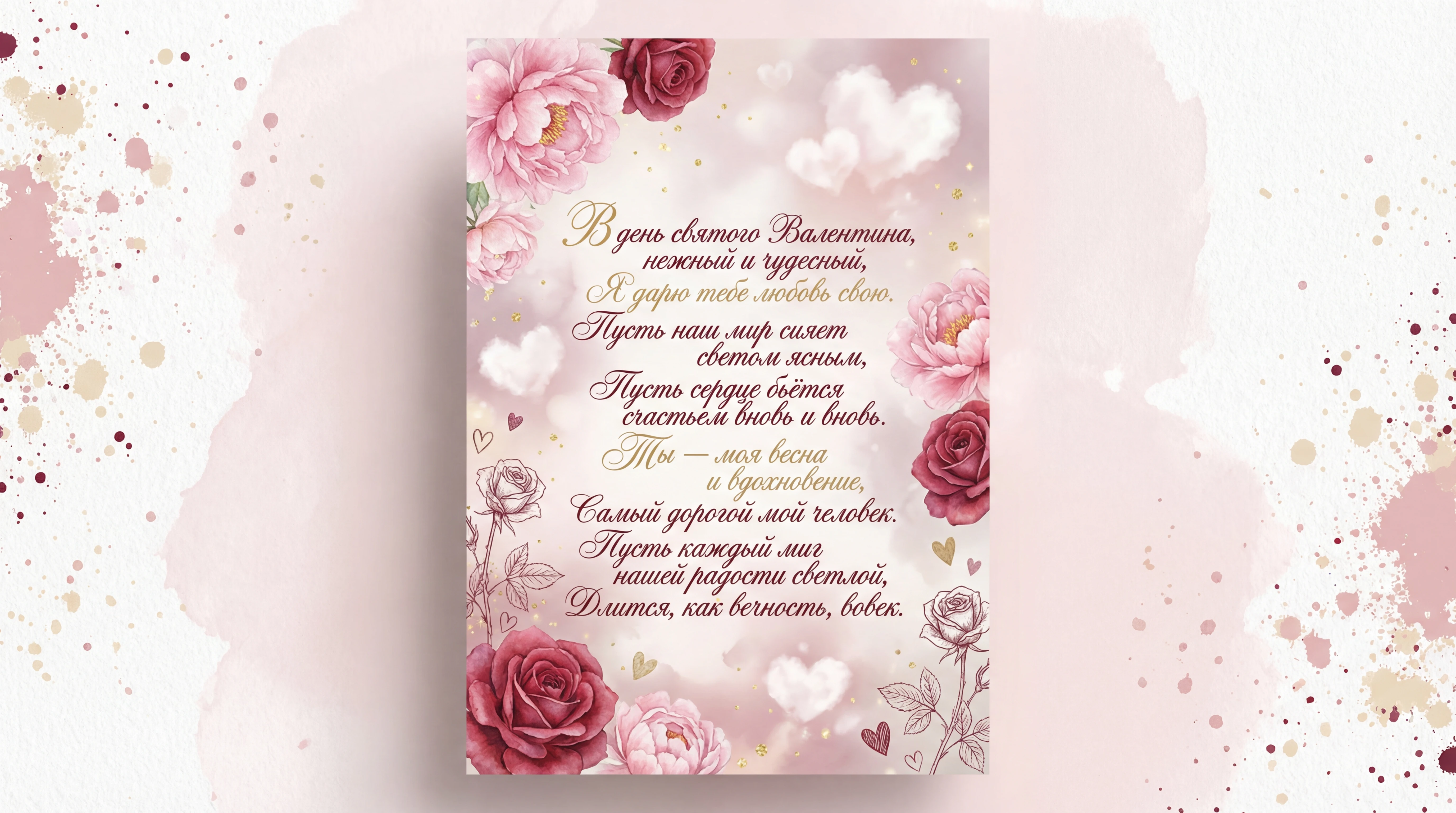 Поздравление с Днём влюблённых для любимой