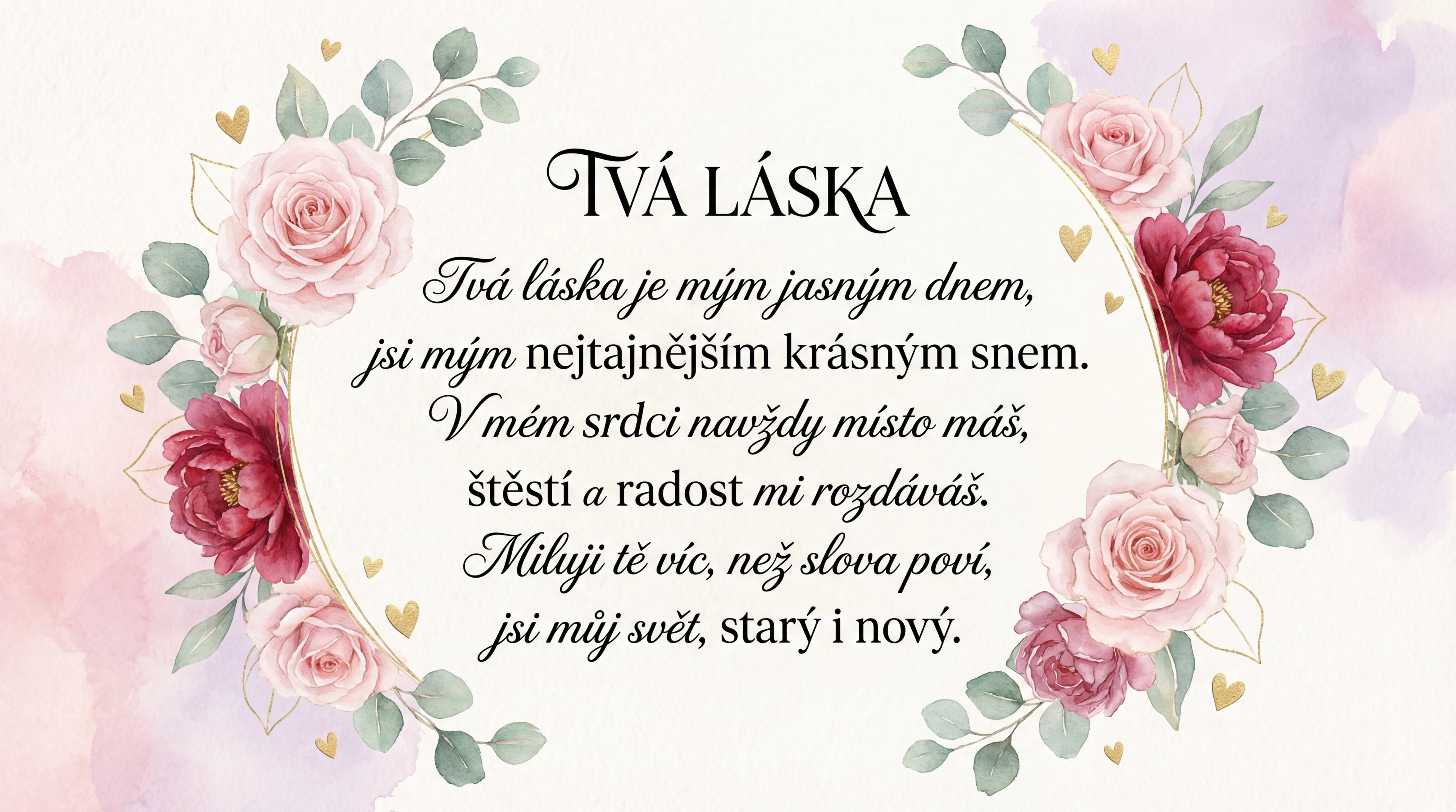 Valentýnské přání pro milovanou osobu