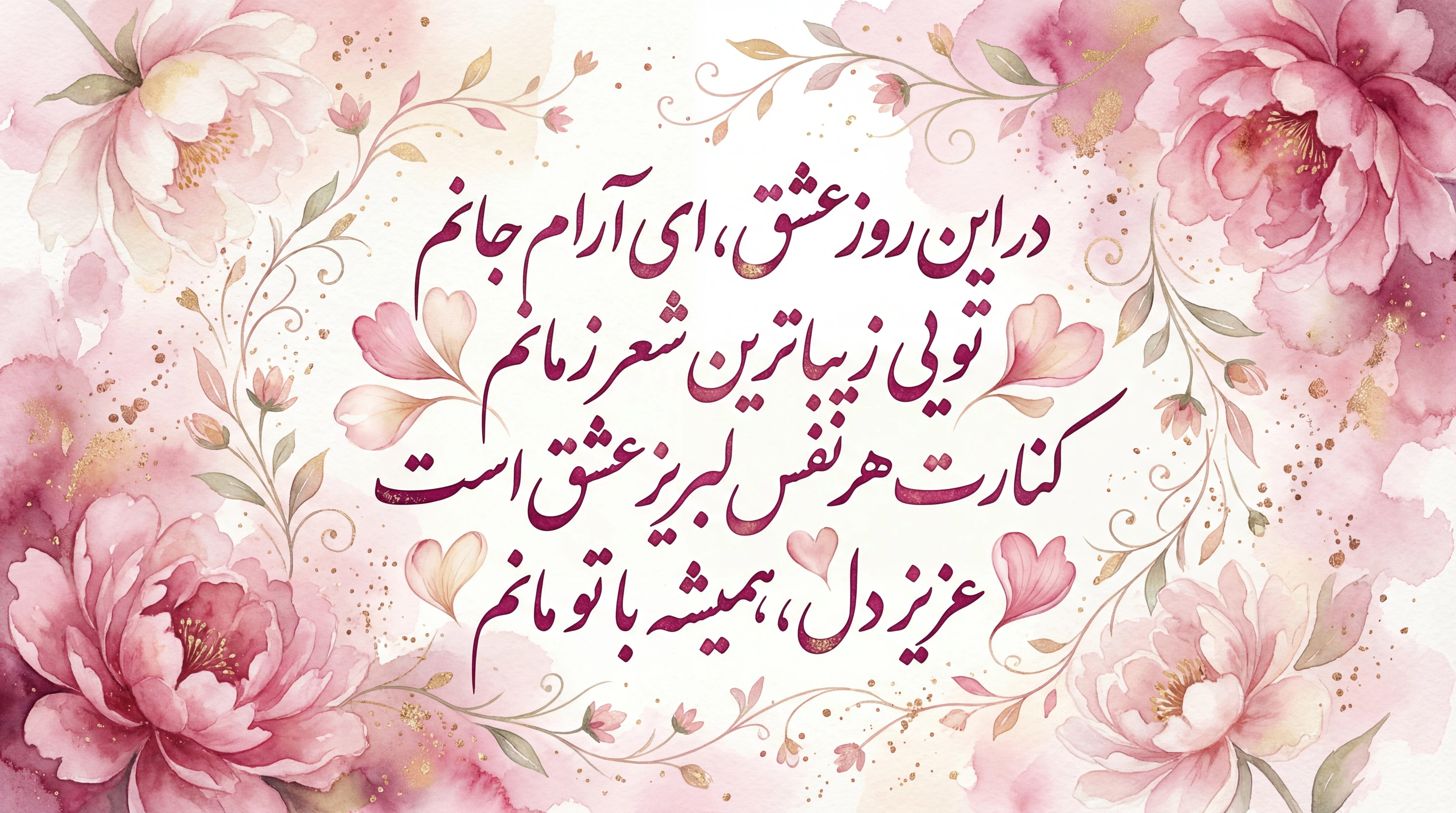 متن کارت تبریک ولنتاین برای همسر عزیزم