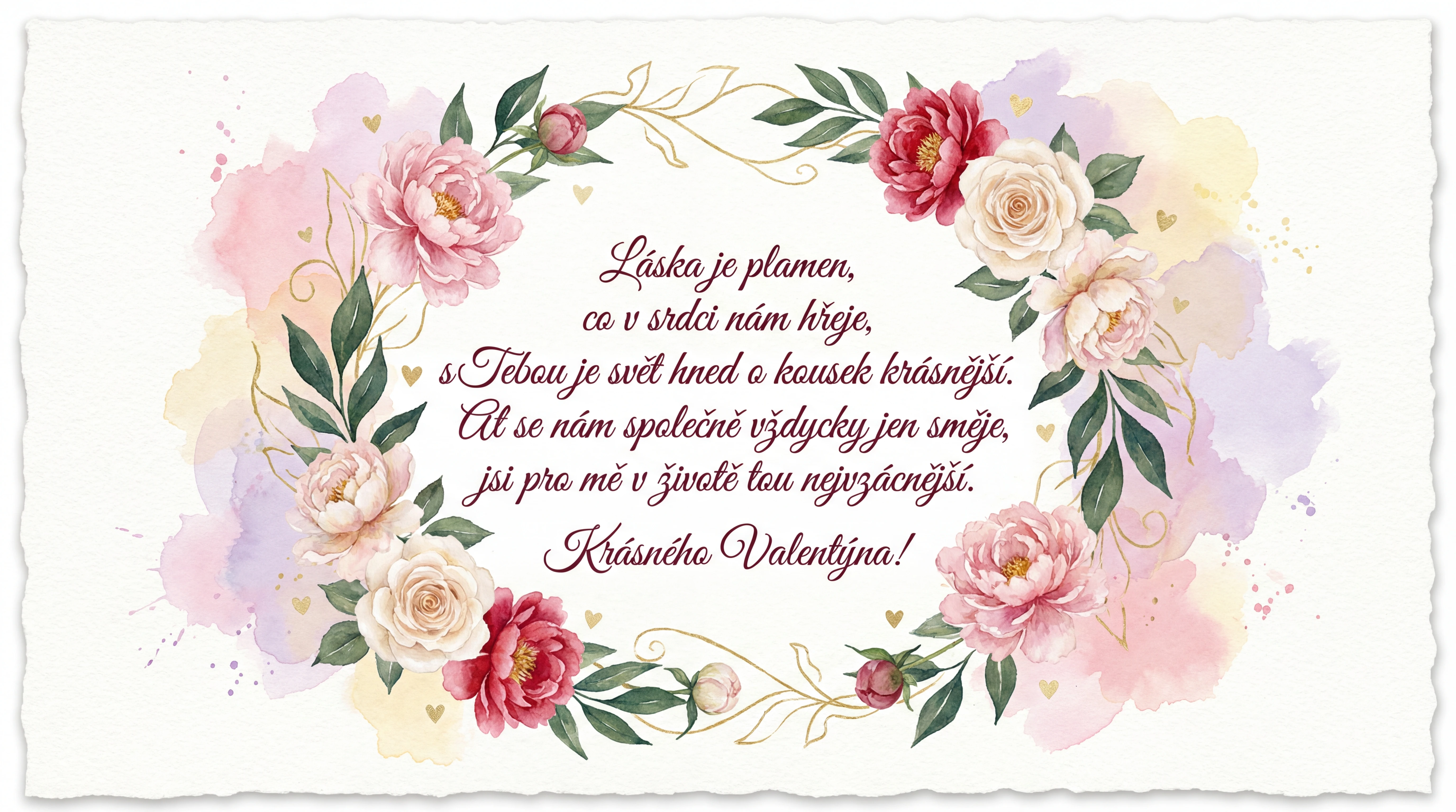 přání k Valentýnu pro drahou polovičku