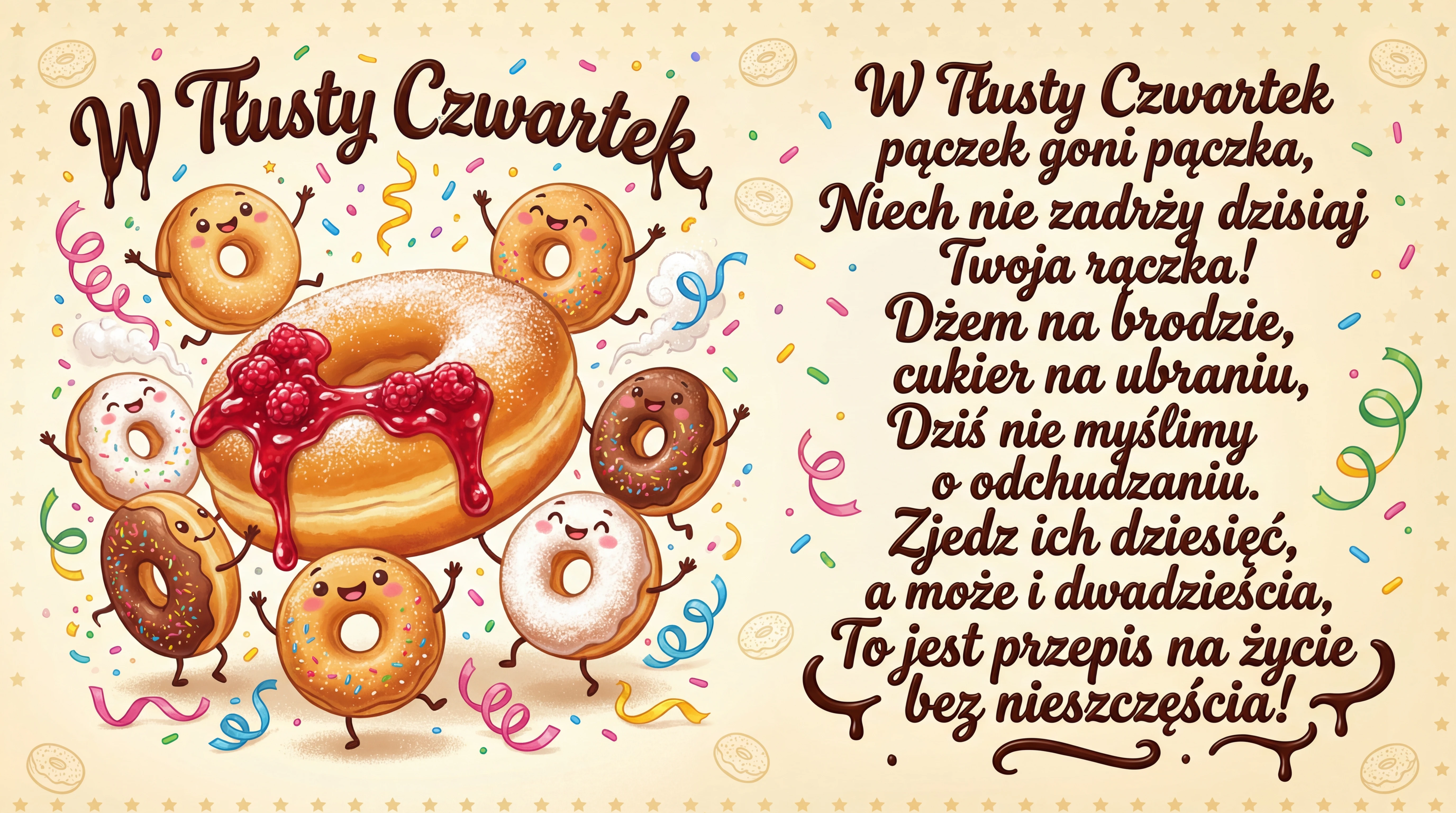 śmieszne życzenia na Tłusty Czwartek dla przyjaciół