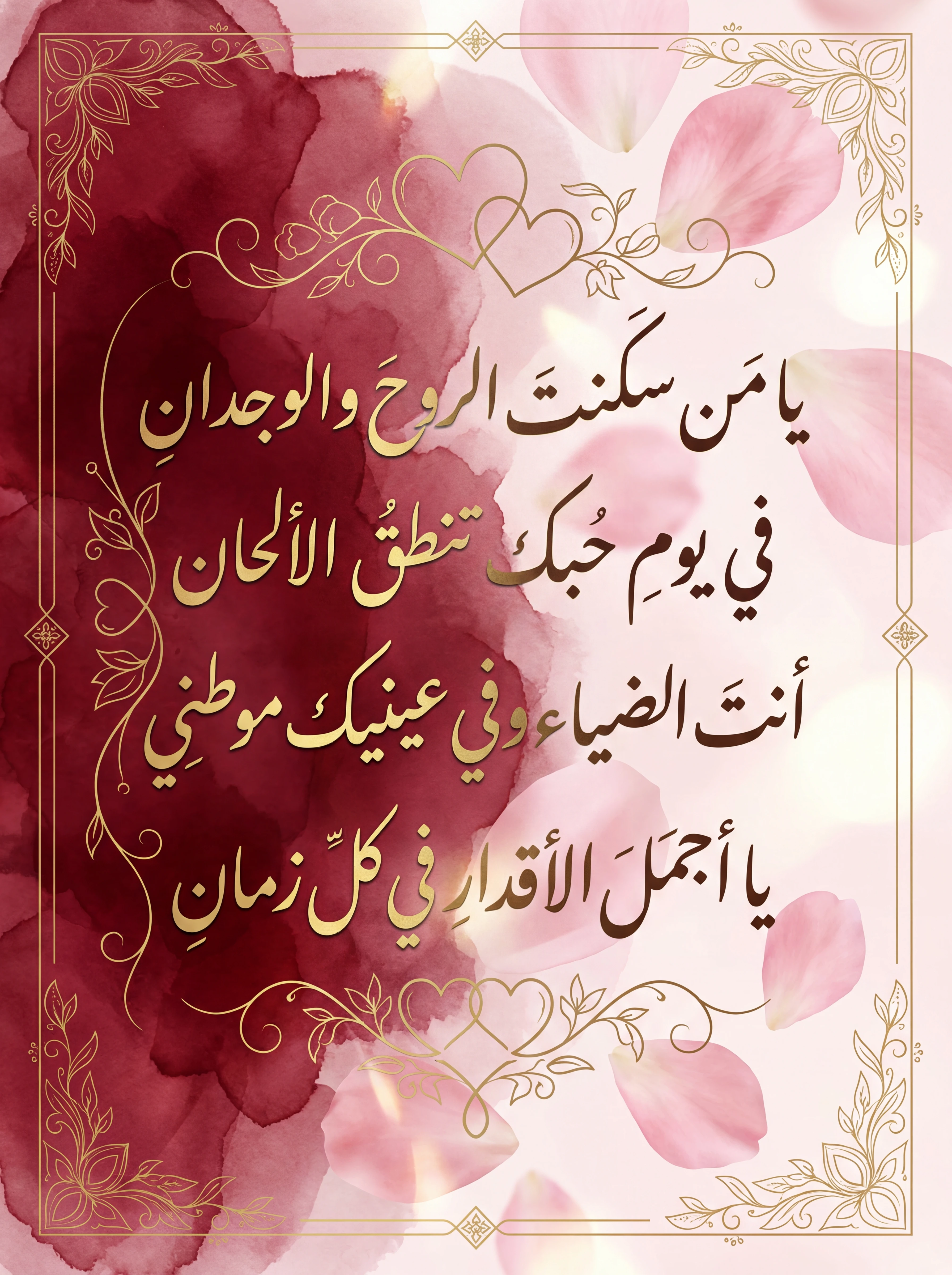 رسالة حب قصيرة لعيد الحب للحبيب