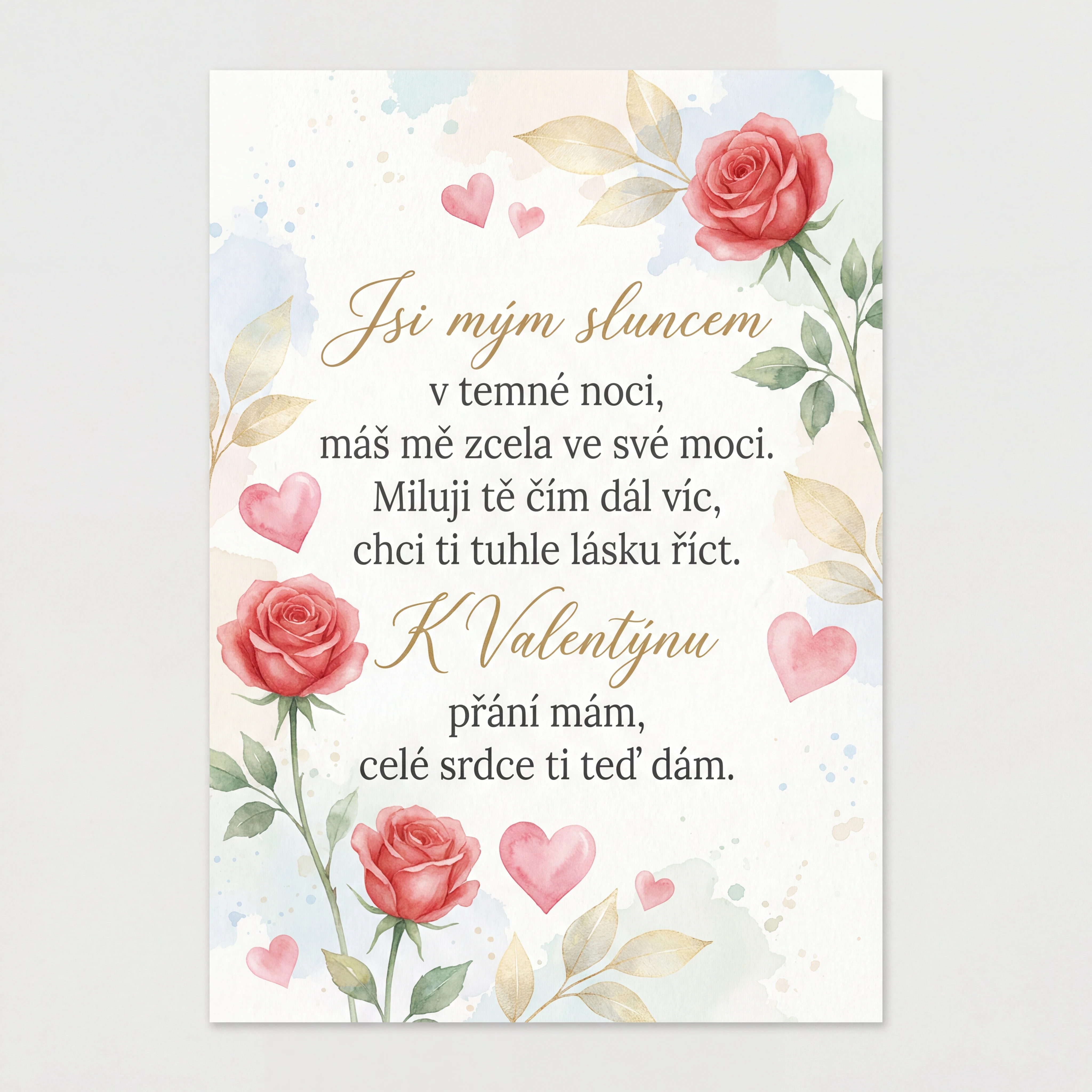 Přání k Valentýnu pro milovanou osobu