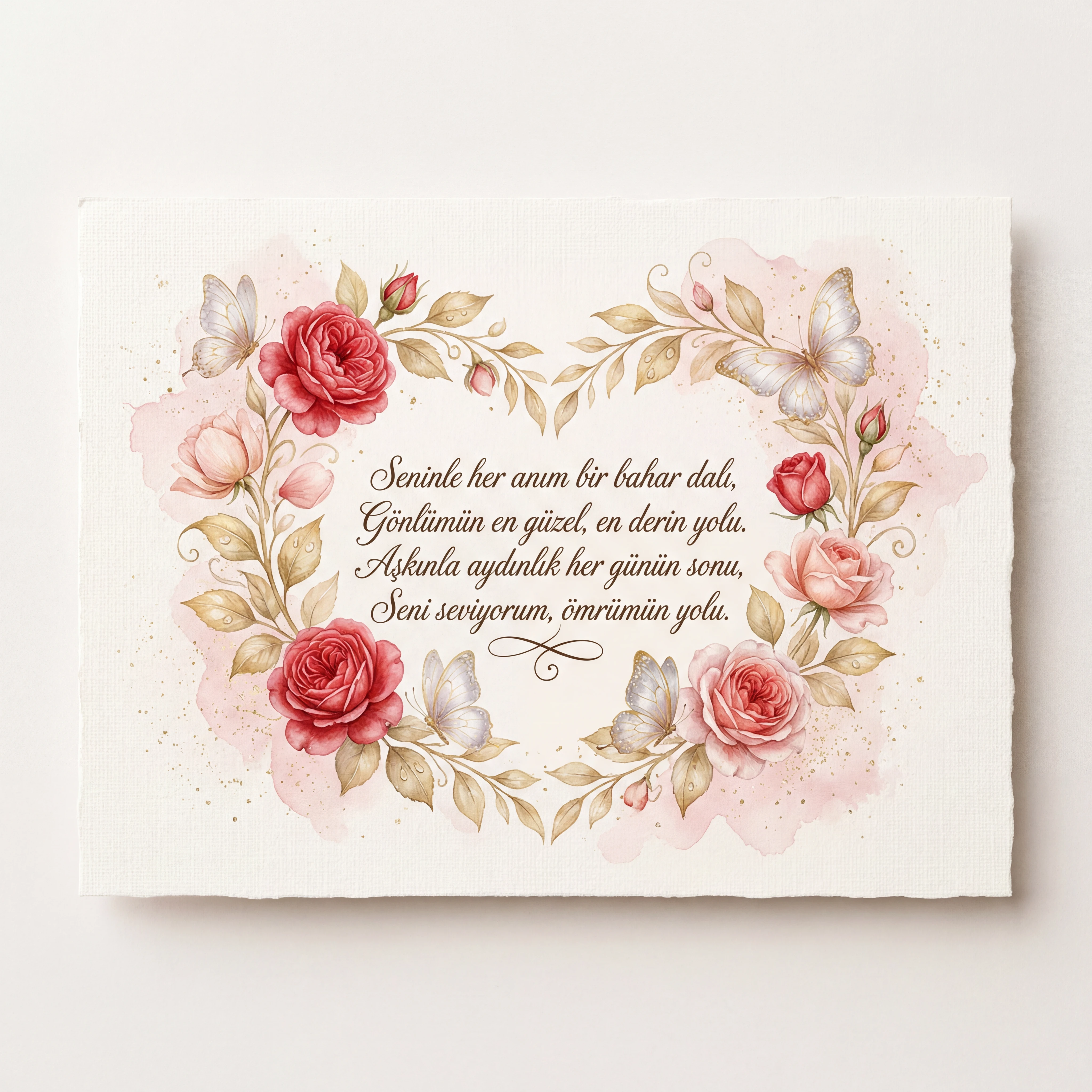 Sevgiliye özel Sevgililer Günü kartı metni