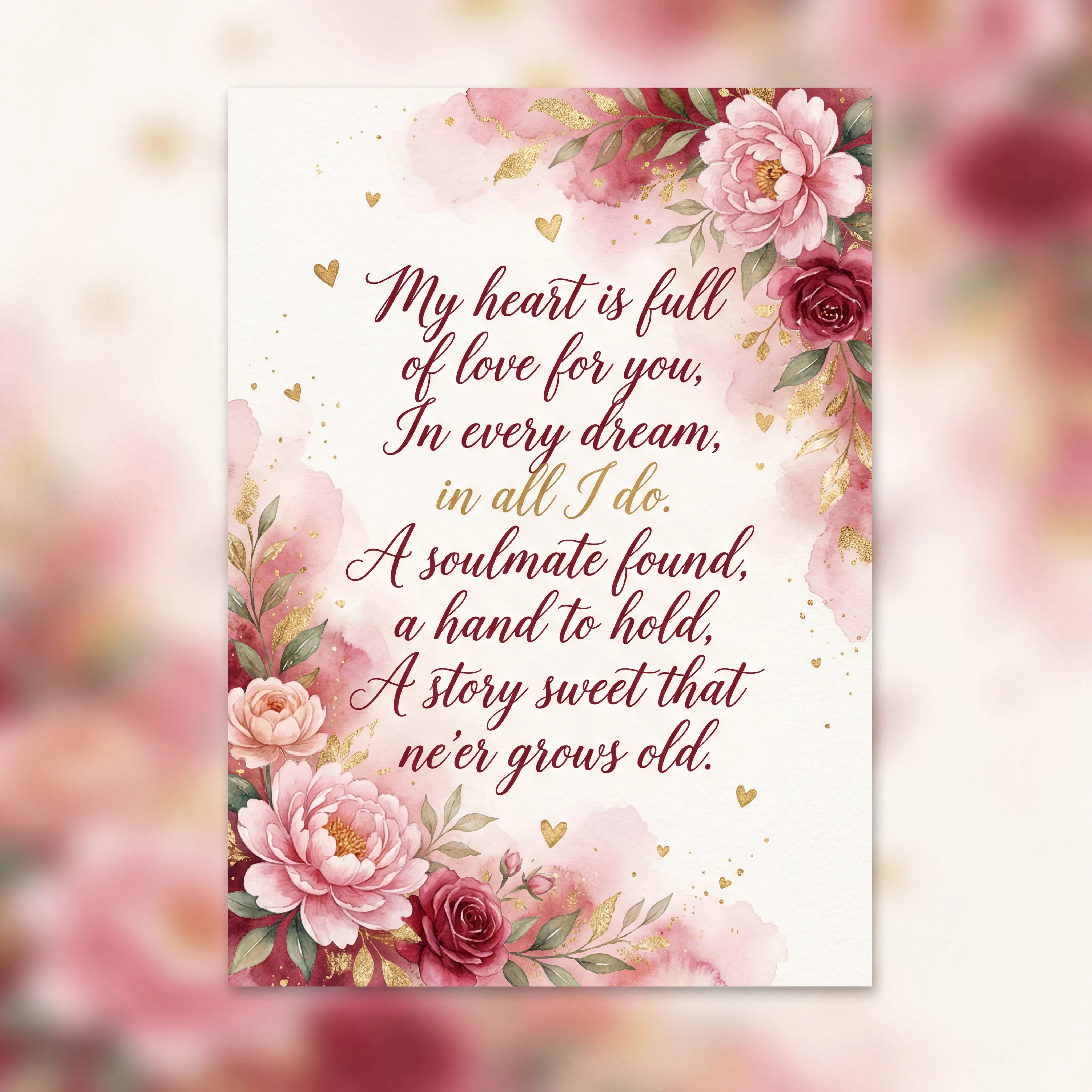 Valentine's Day card message for loved one