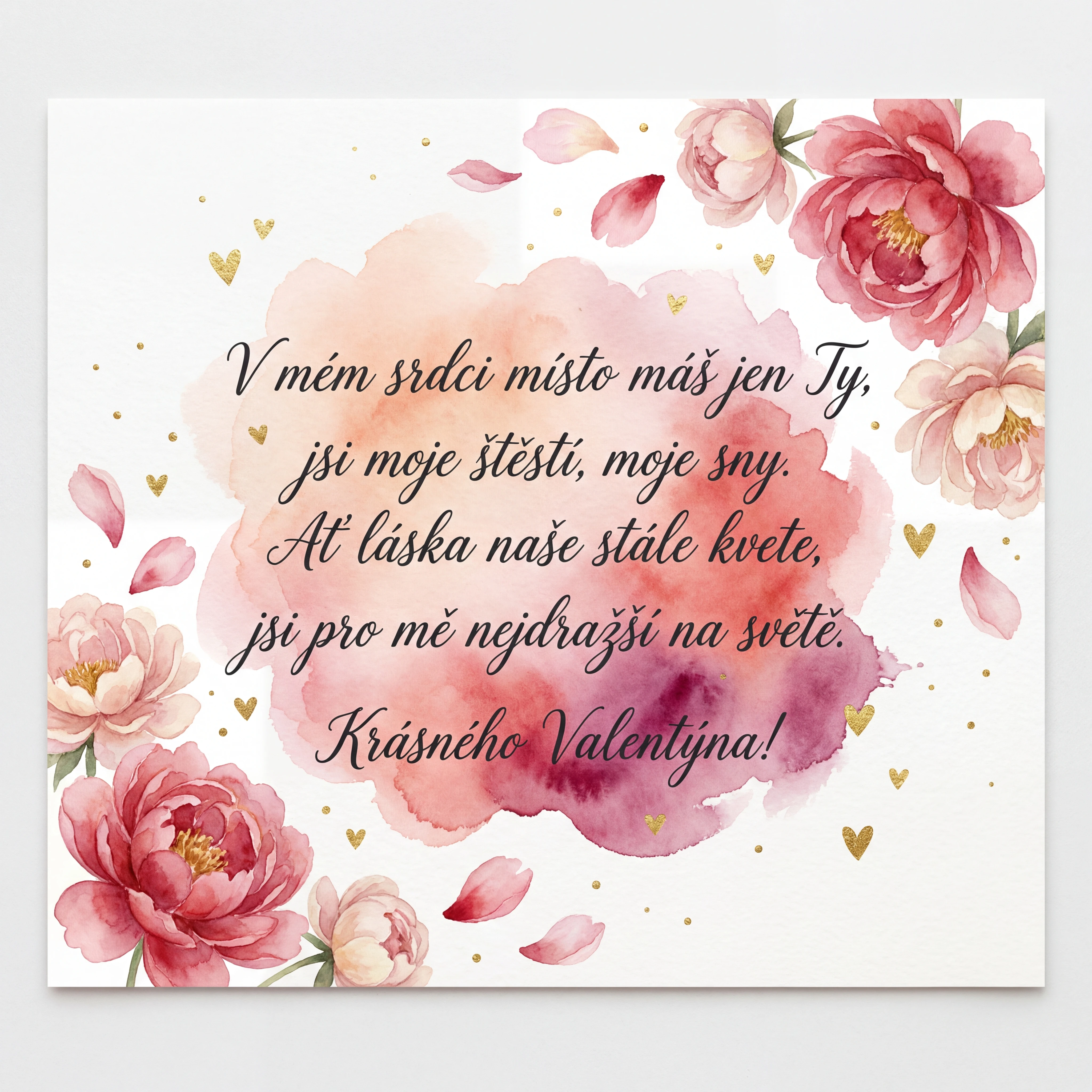 přání k Valentýnu pro milovanou osobu