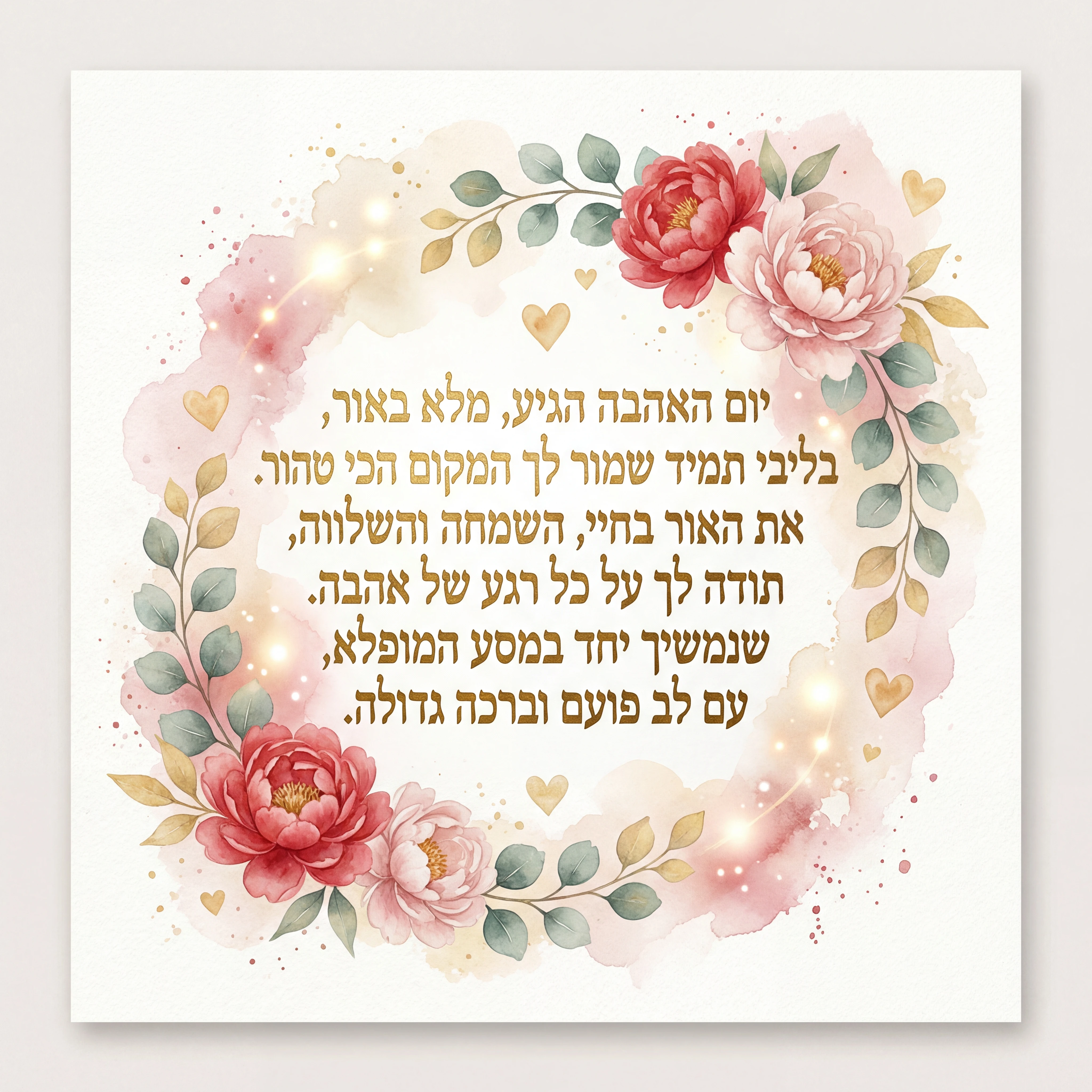 ברכה ליום האהבה לבת זוג אהובה