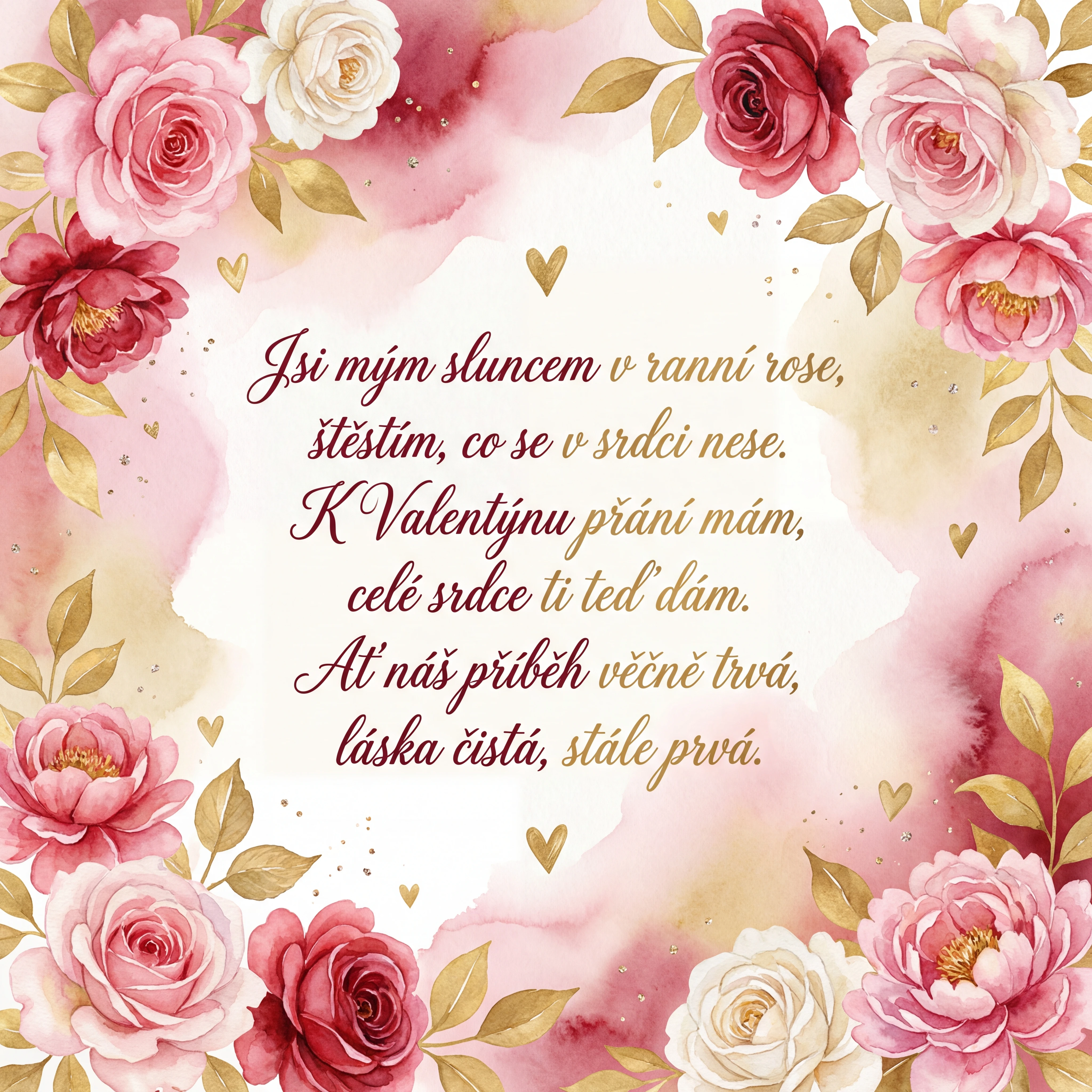 Přání k Valentýnu pro mou lásku