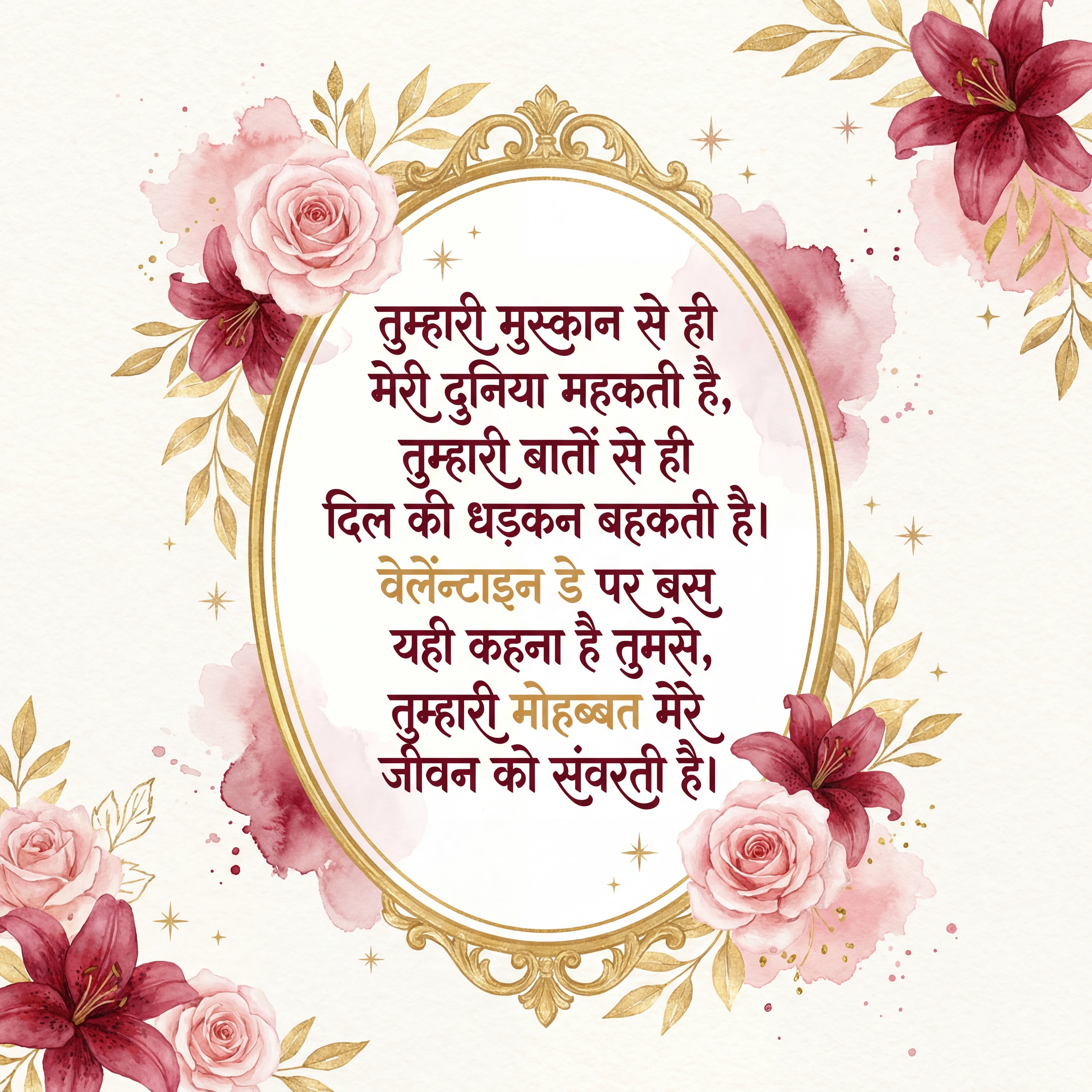 मेरे प्यारे को वेलेंटाइन डे की शुभकामनाएँ