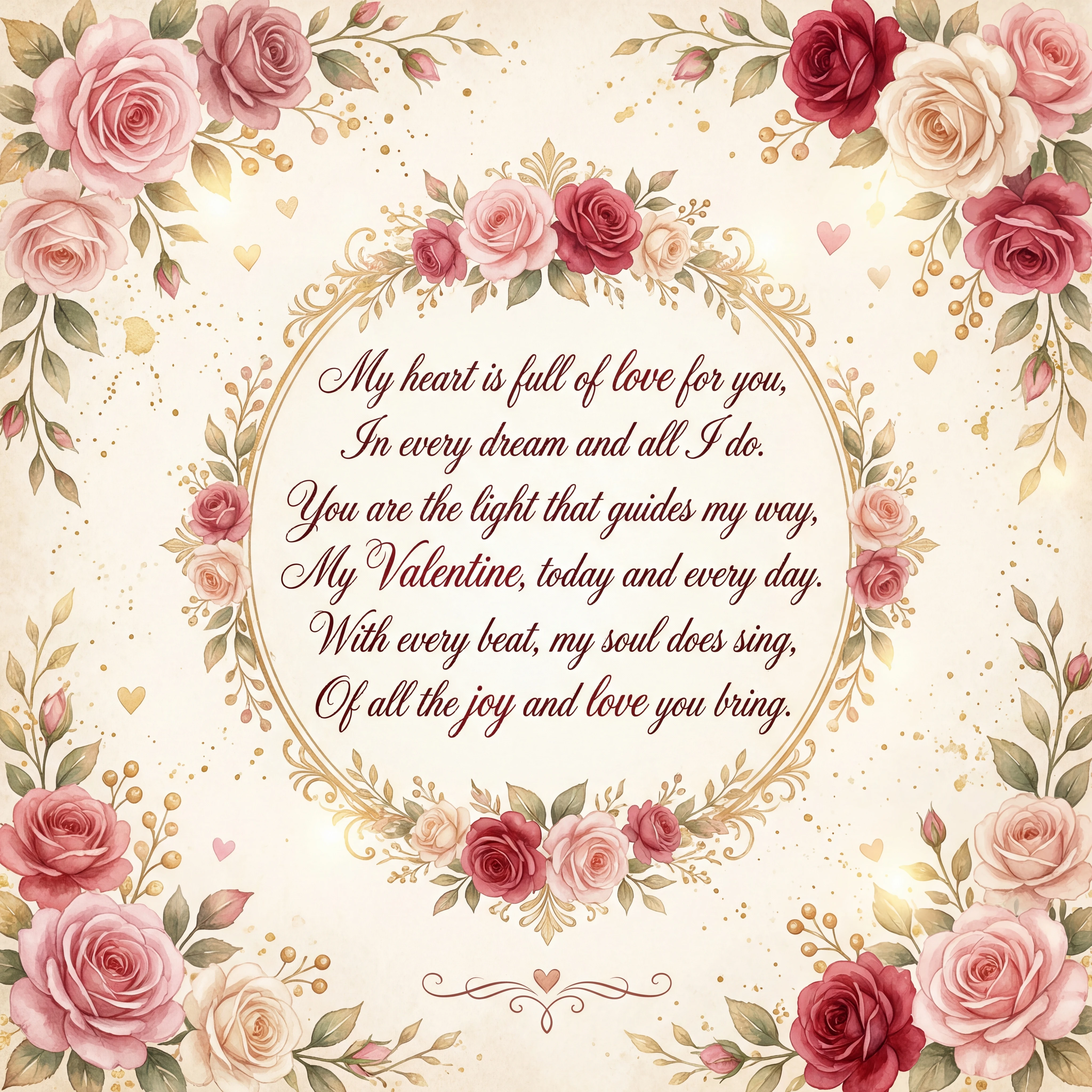 Sweet Valentine's message for my girlfriend