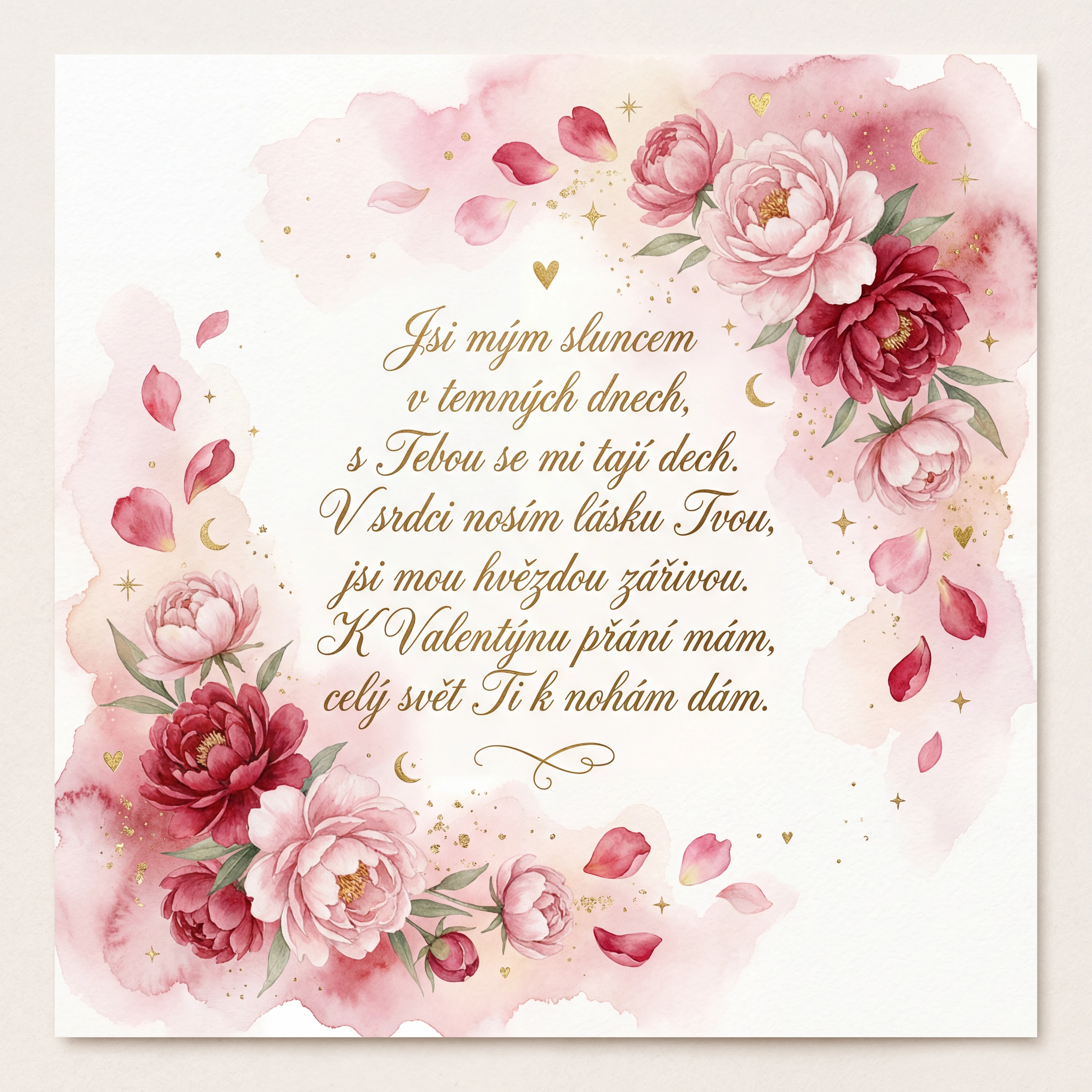 přání k Valentýnu pro milovanou osobu