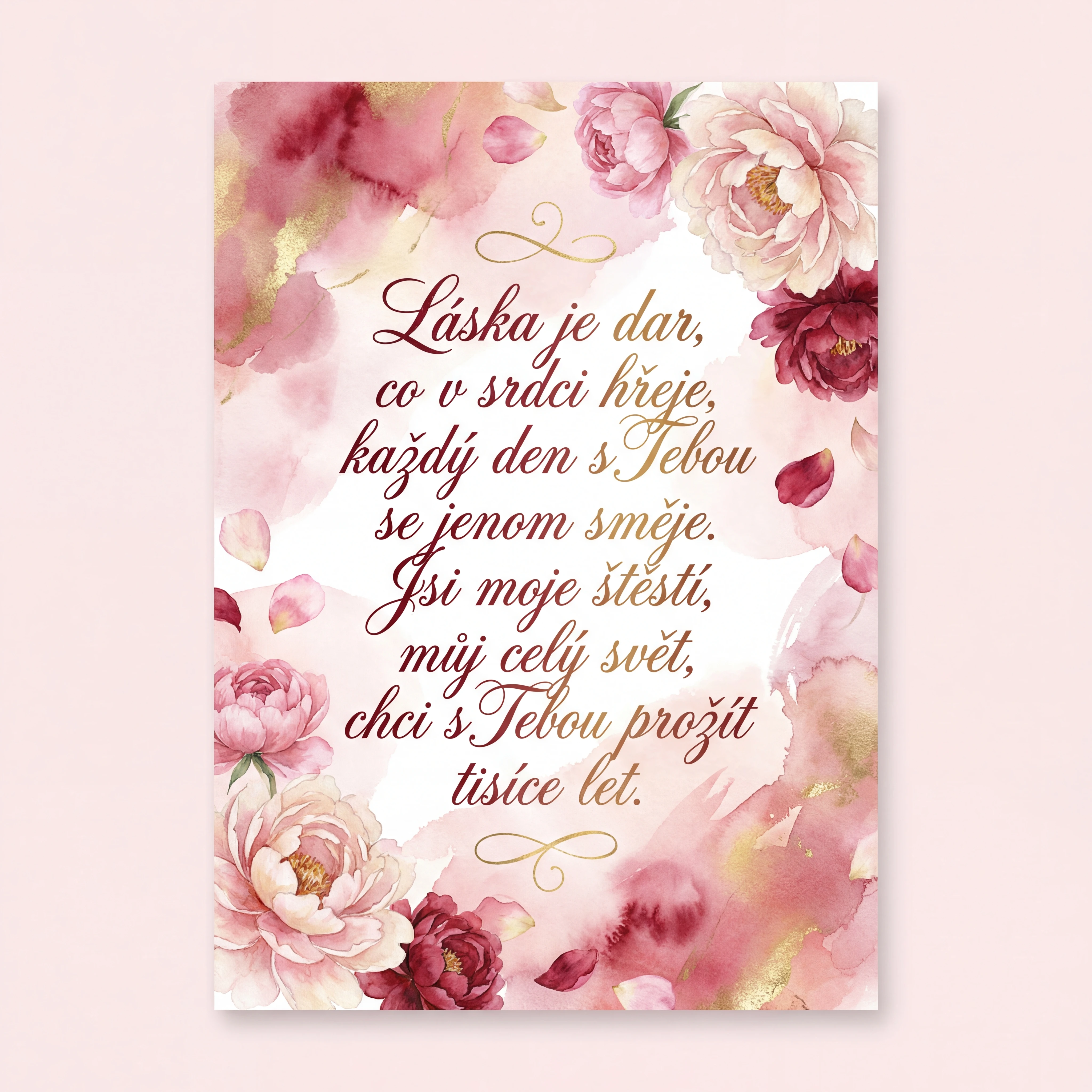 Přání k Valentýnu pro drahou polovičku