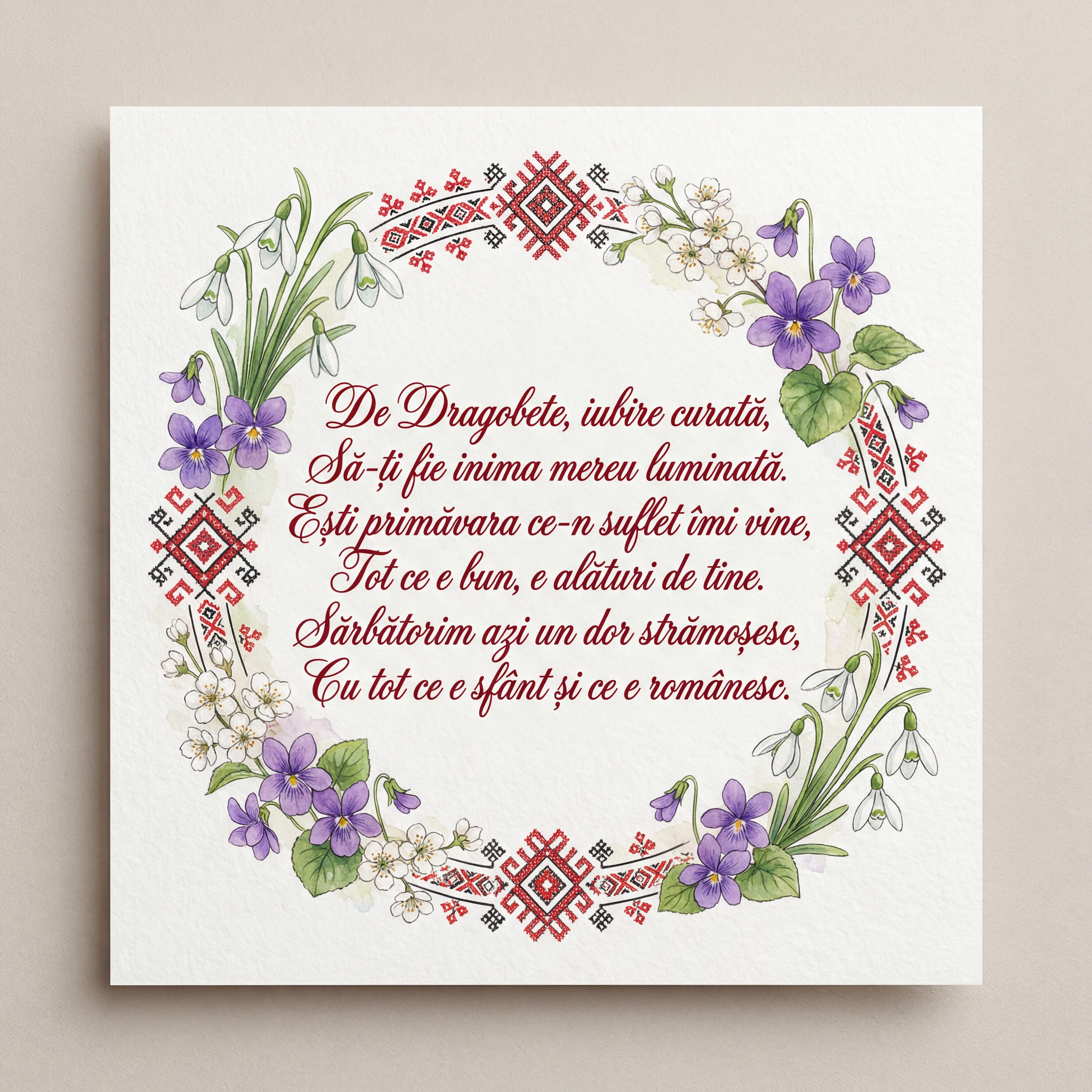 Felicitare de Dragobete pentru persoana iubită