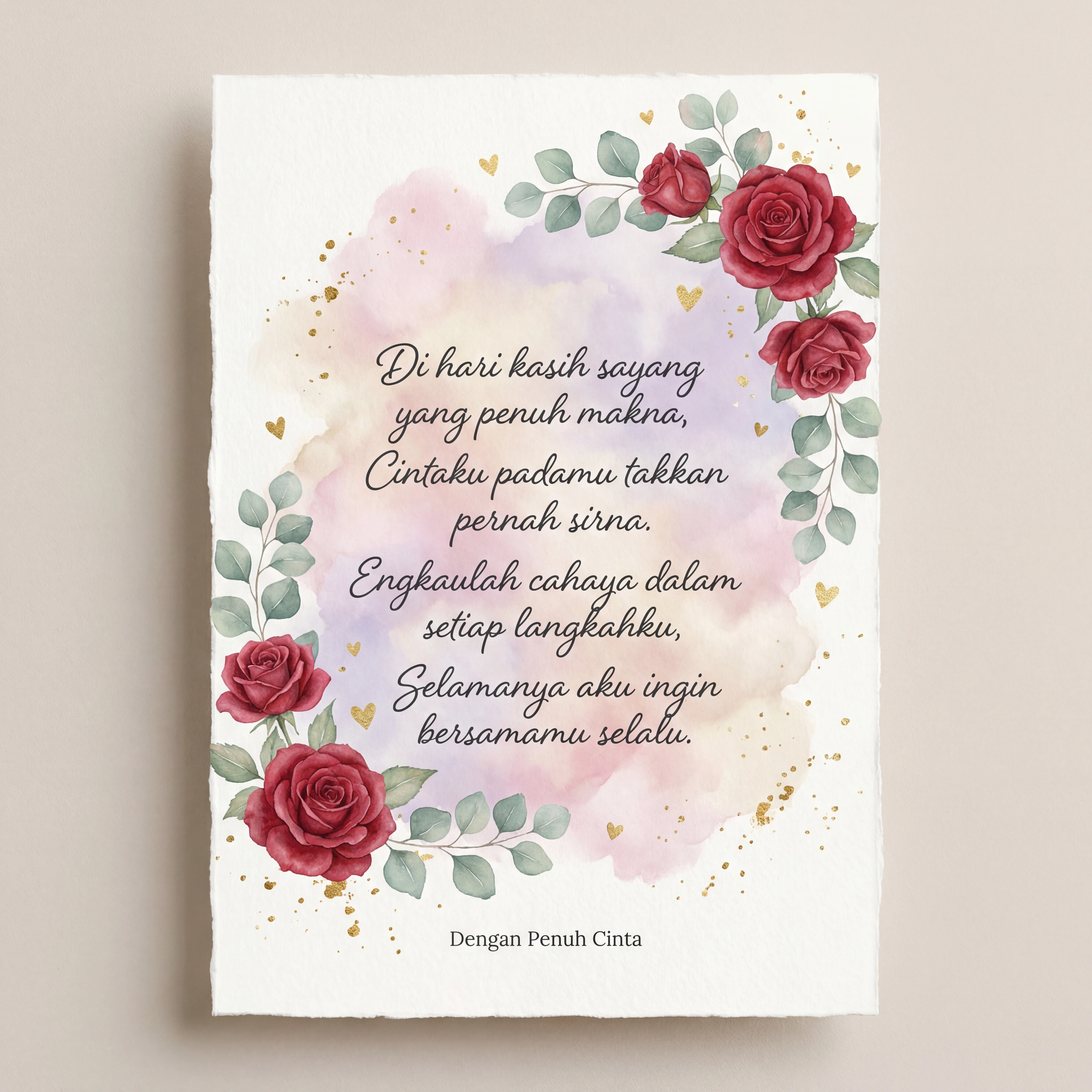 kartu ucapan Hari Valentine untuk kekasih