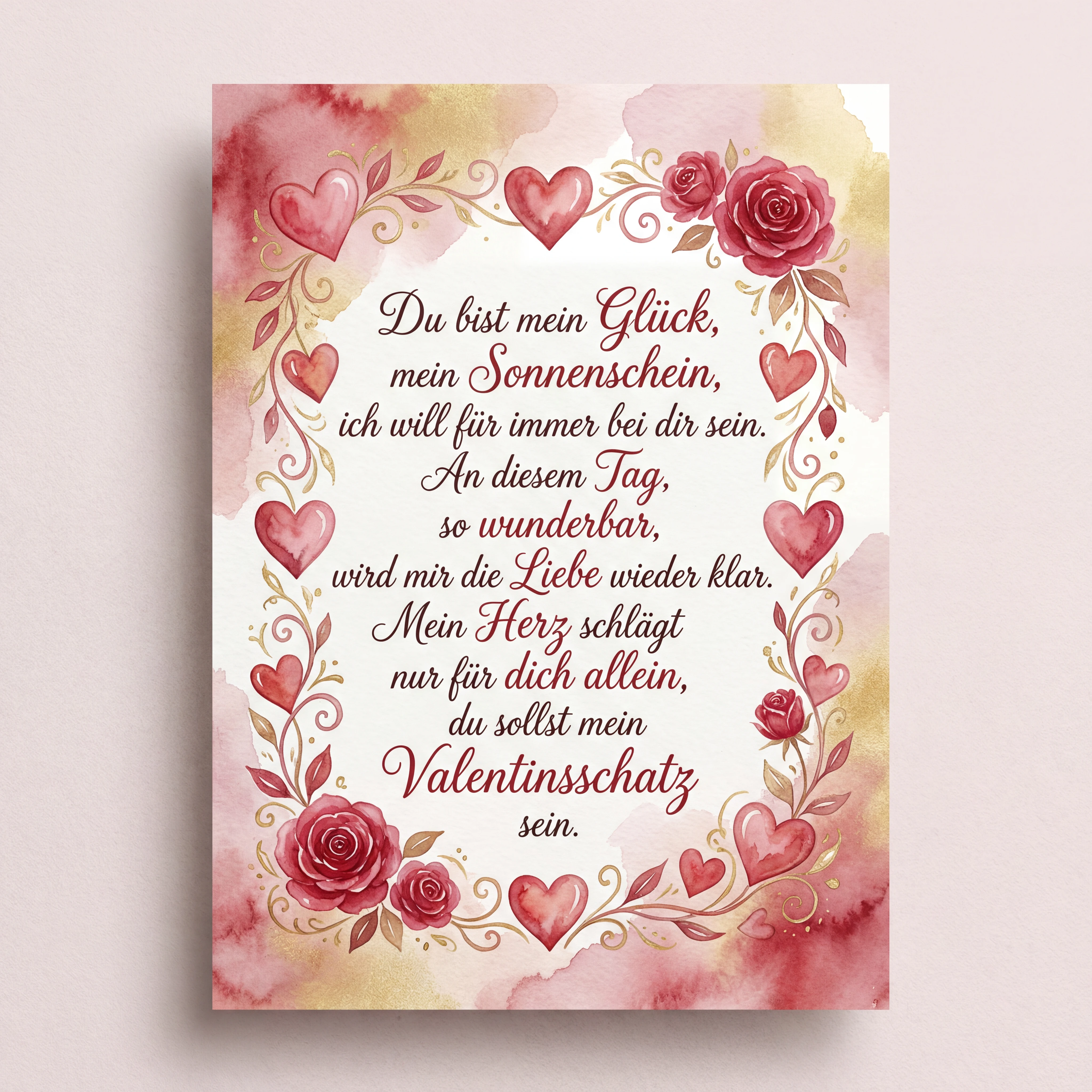 Herzliche Valentinstagsgrüße für meinen Schatz