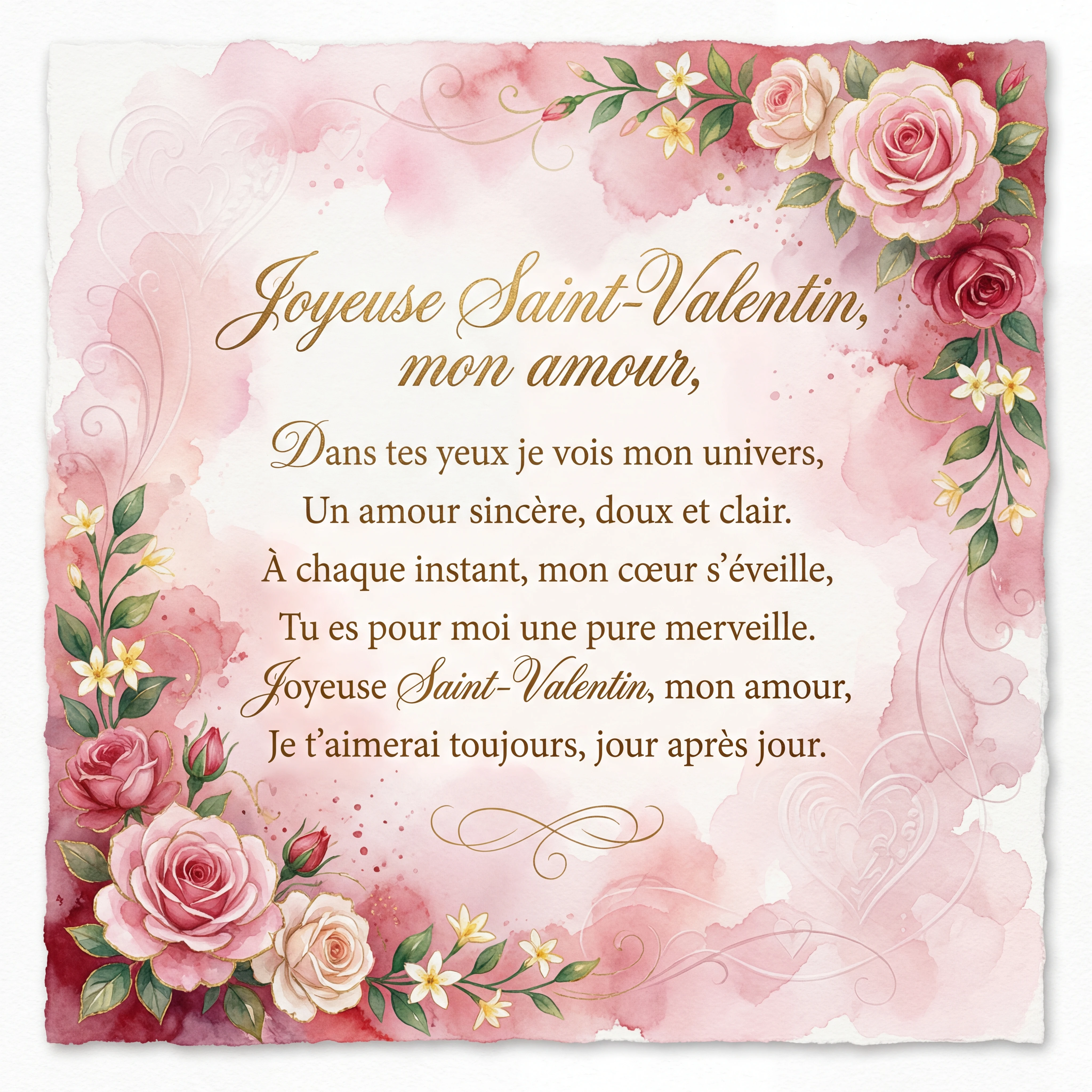 message de Saint-Valentin pour mon amour