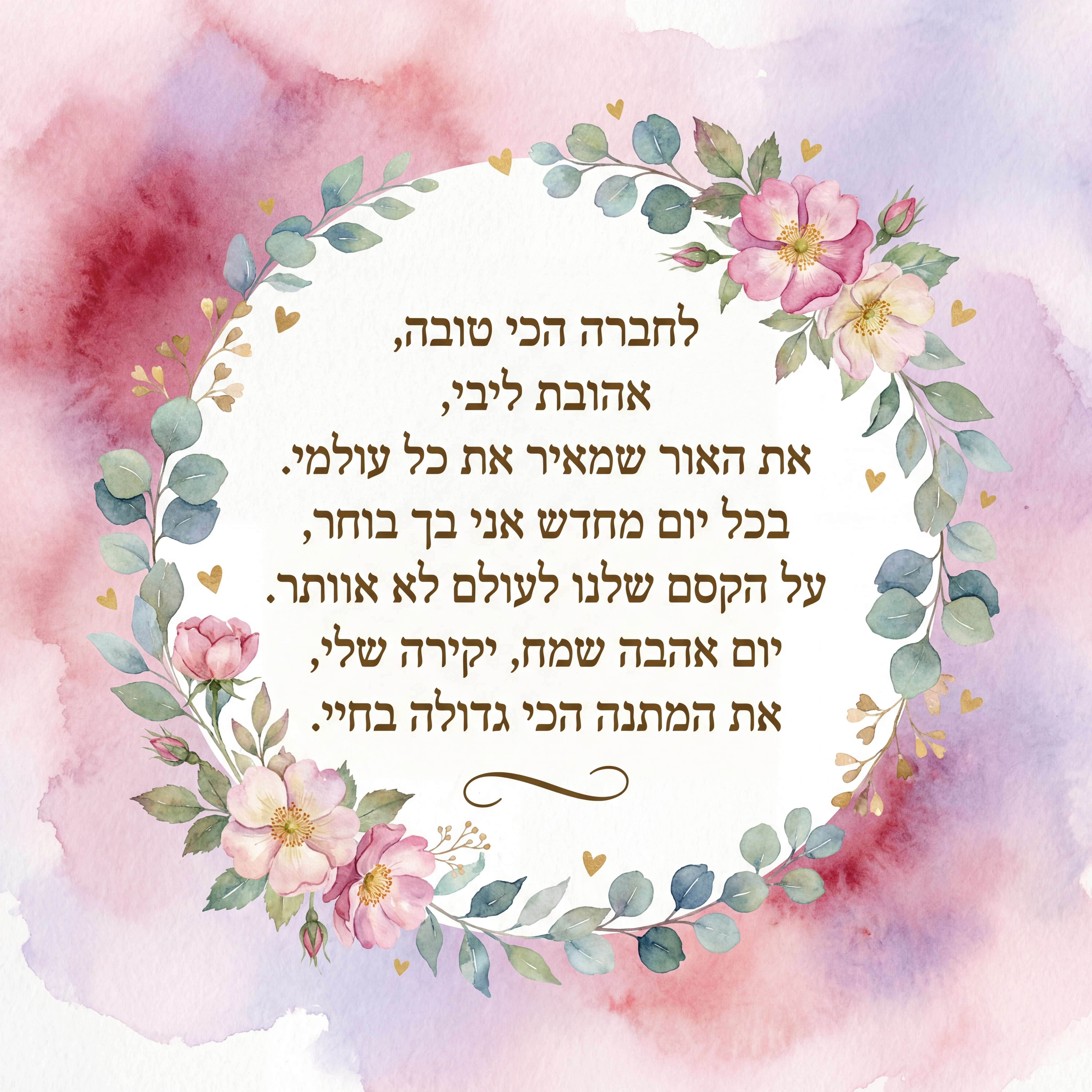 ברכה ליום האהבה לחברה שלי