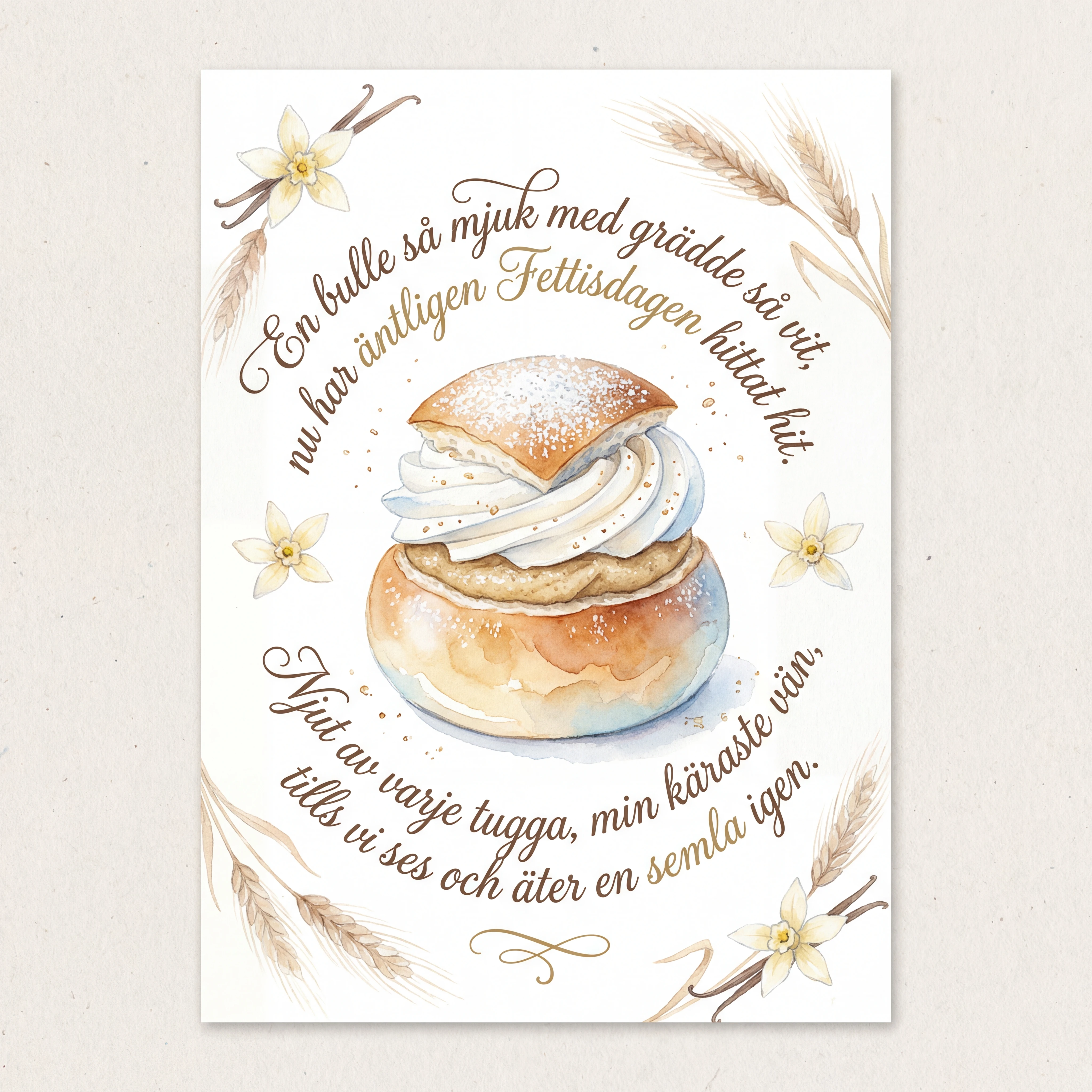 Hälsningskort till vän på Fettisdagen