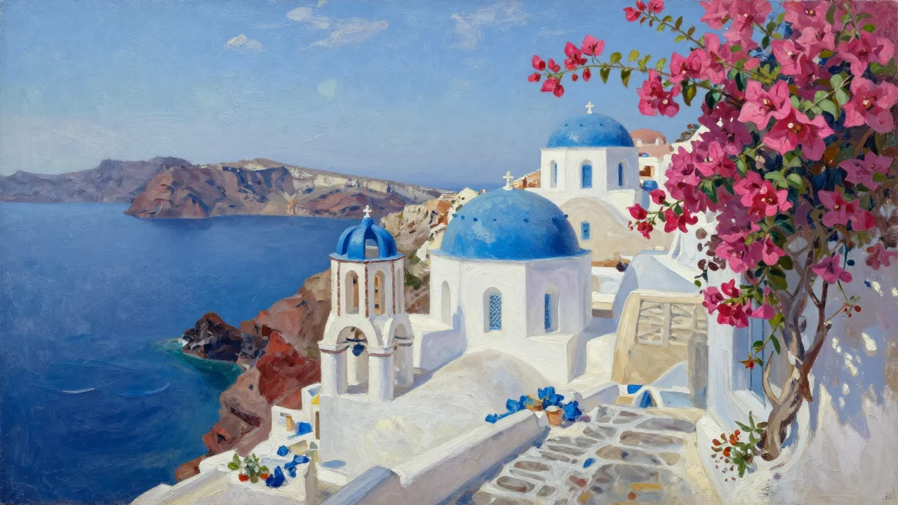 Sunlight Over Santorini