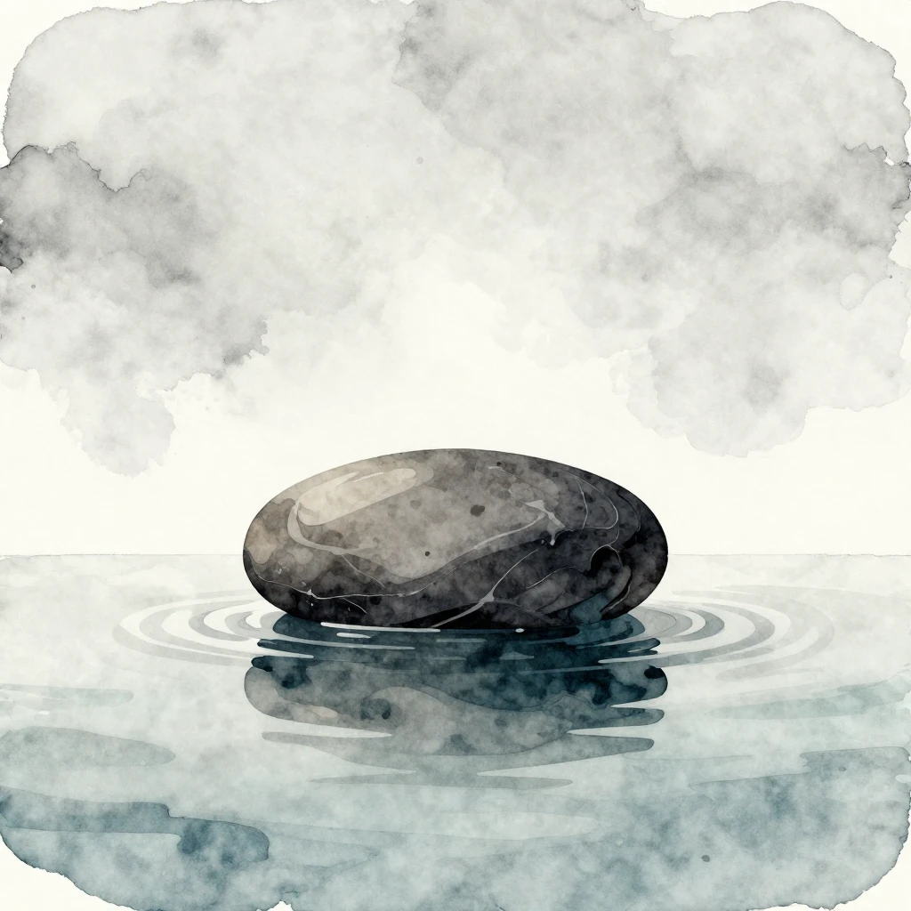 A conceptual watercolor illustration focusing on perfect bal...