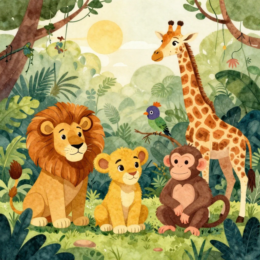 A vibrant watercolor illustration depicting a diverse group ...