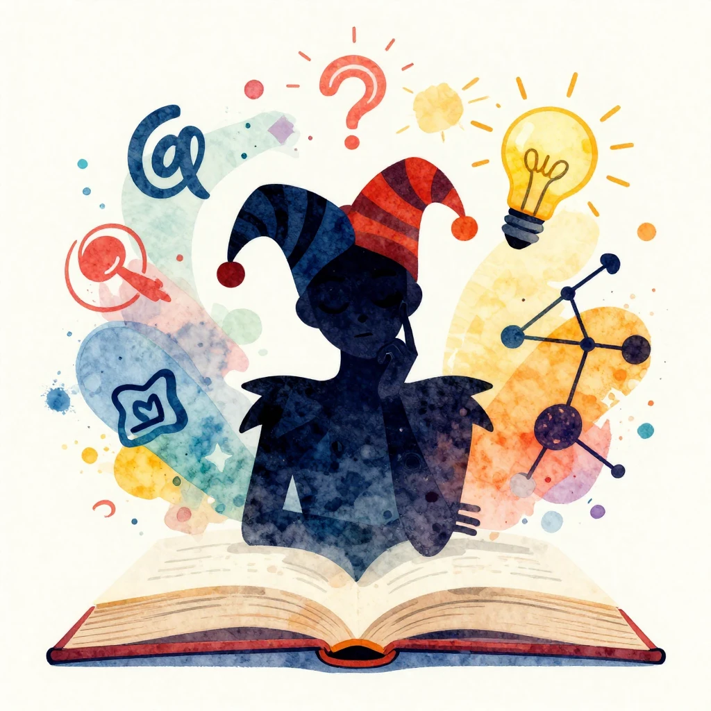 A stylized watercolor illustration of an open book with a si...