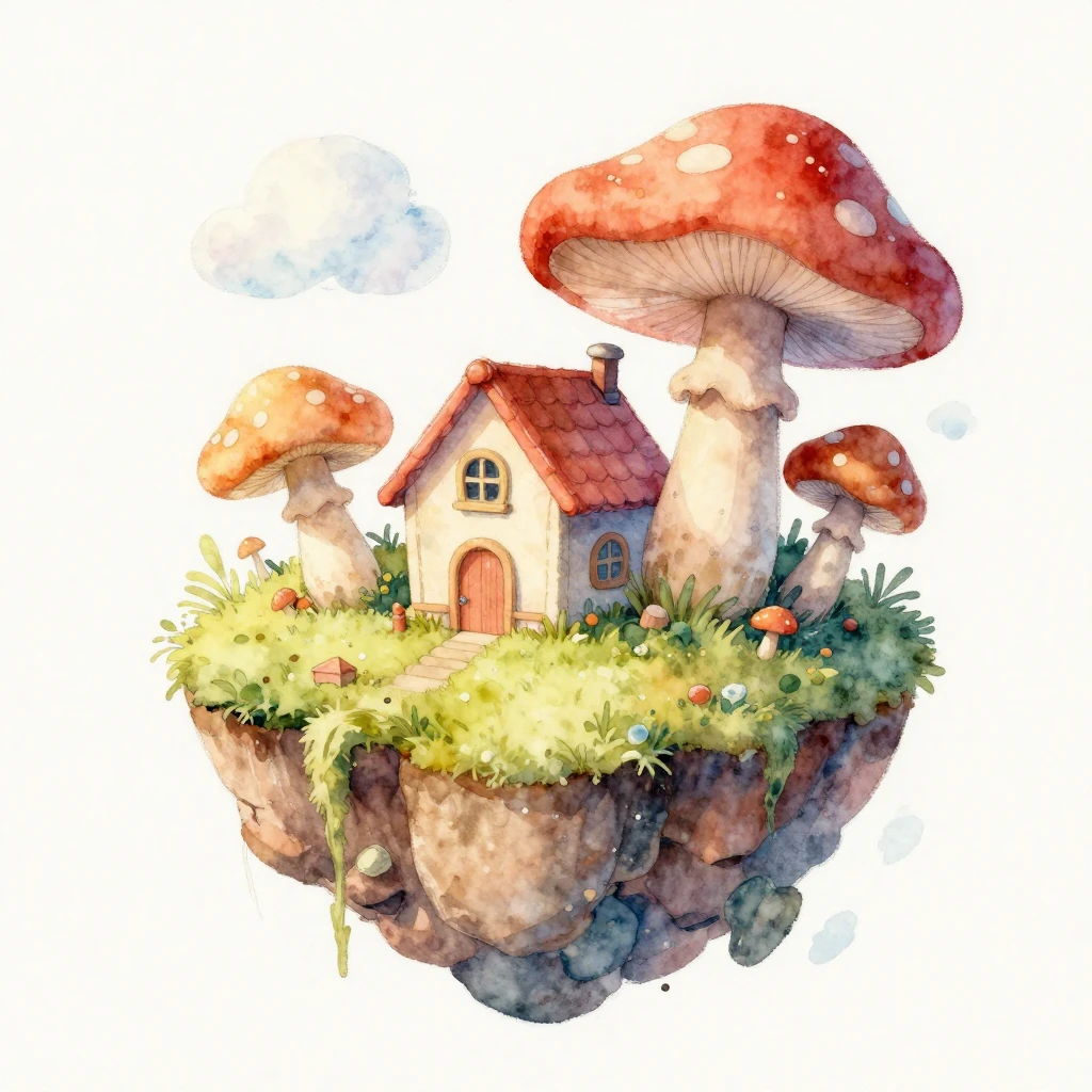 A watercolor illustration in a whimsical style, featuring a ...
