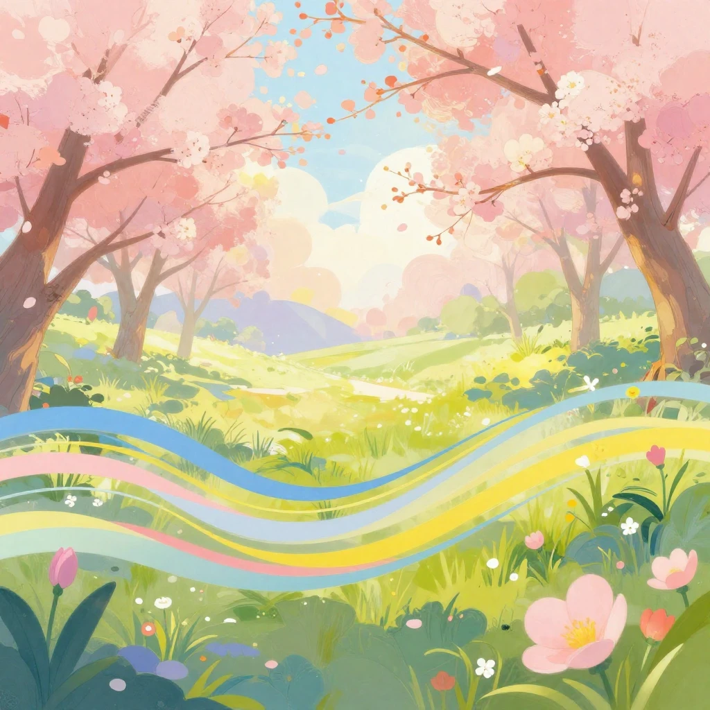 Album cover art for instrumental music about relaxing spring...