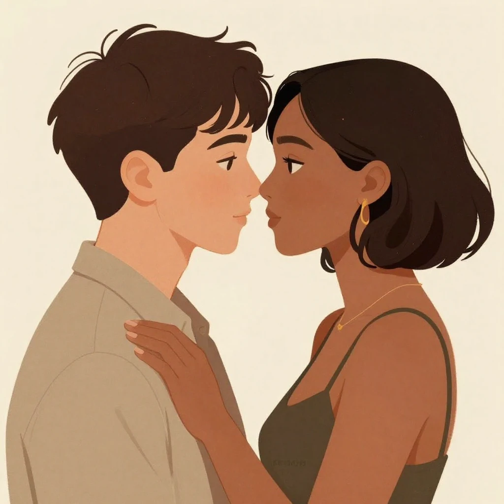 An artistic representation of a couple showcasing their uniq...