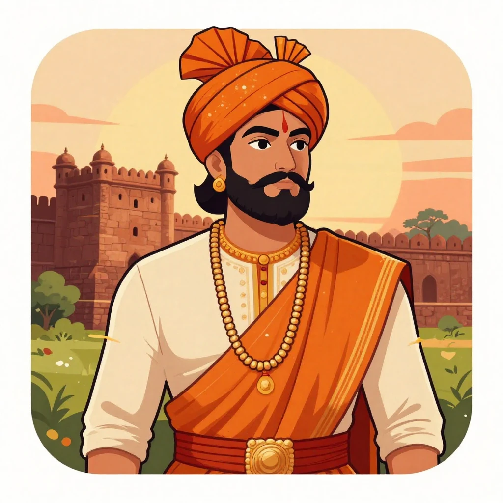 Artistic illustration showcasing elements of Maharashtra's c...