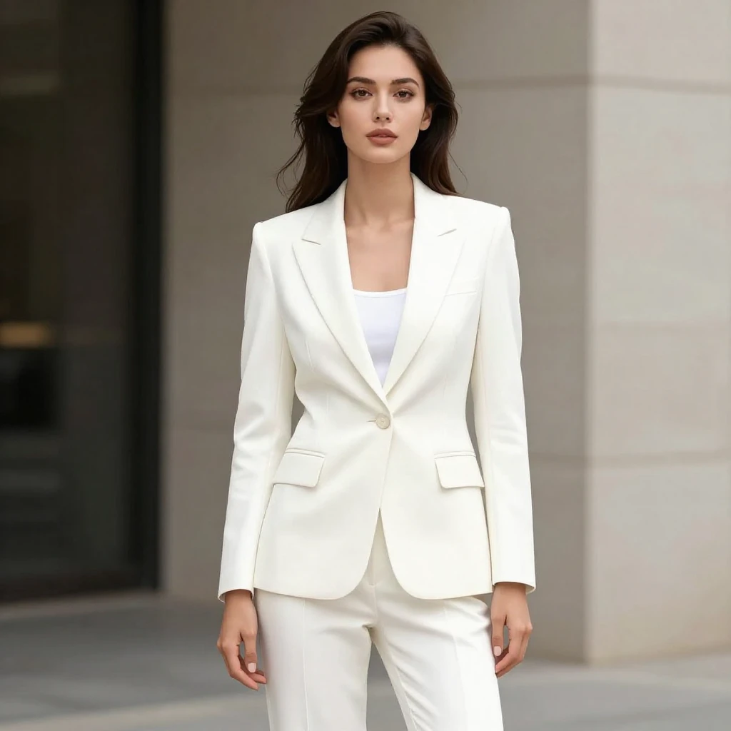 An artistic illustration of a chic woman dressed in a stylis...