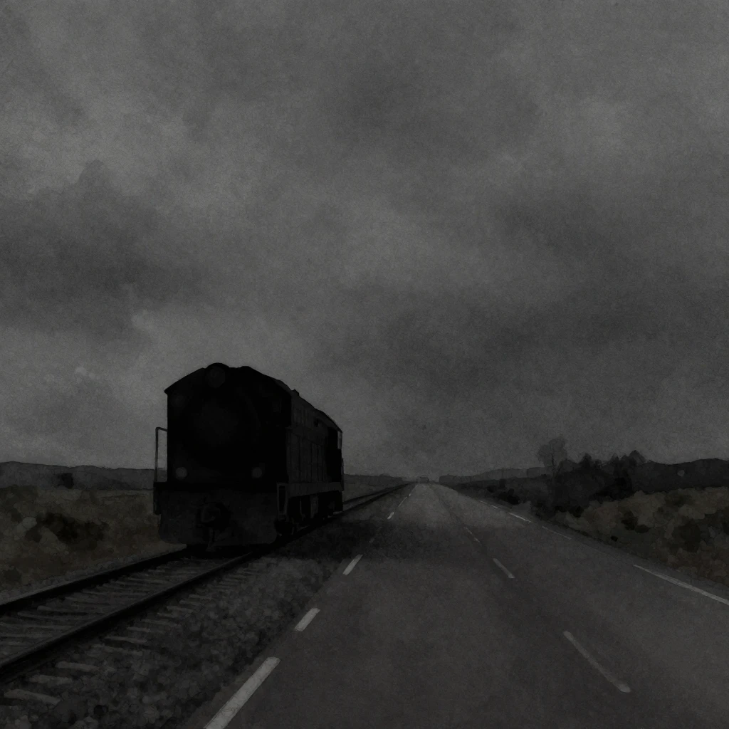 A minimalist, melancholic album cover for a Russian rock son...