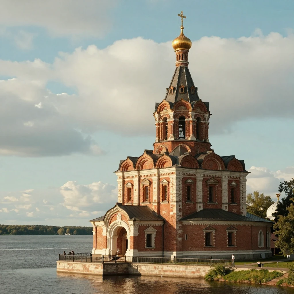 Artistic photography-style shot of a historic Russian Orthod...