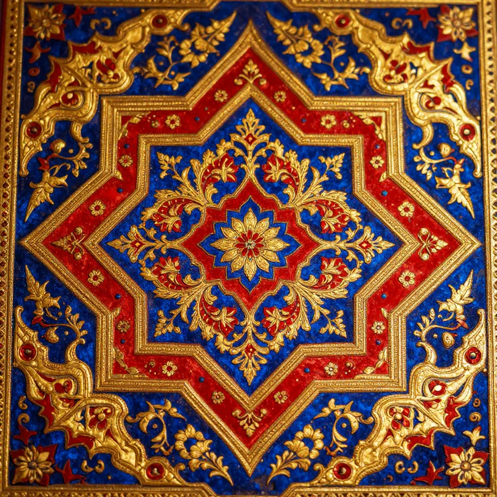 Intricate traditional Turkish ornamental patterns, featuring...