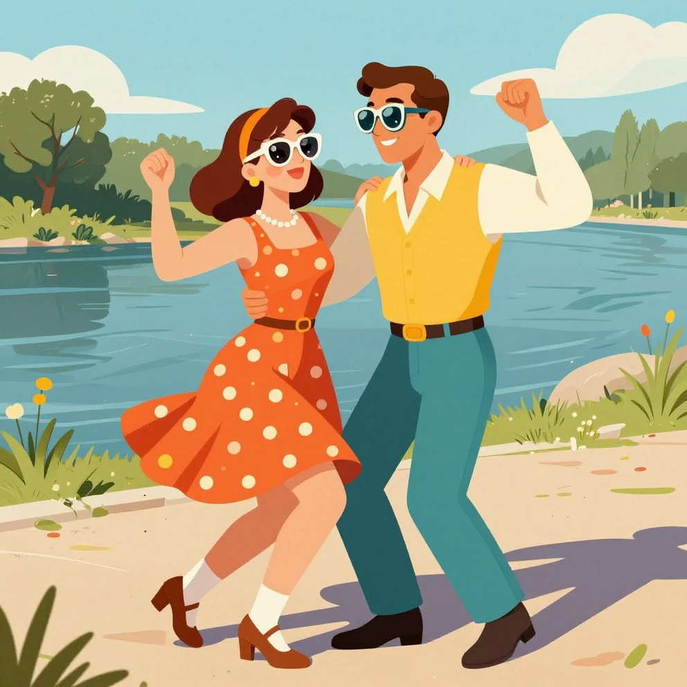 Artistic illustration with sunlight reflections, vintage 60s...
