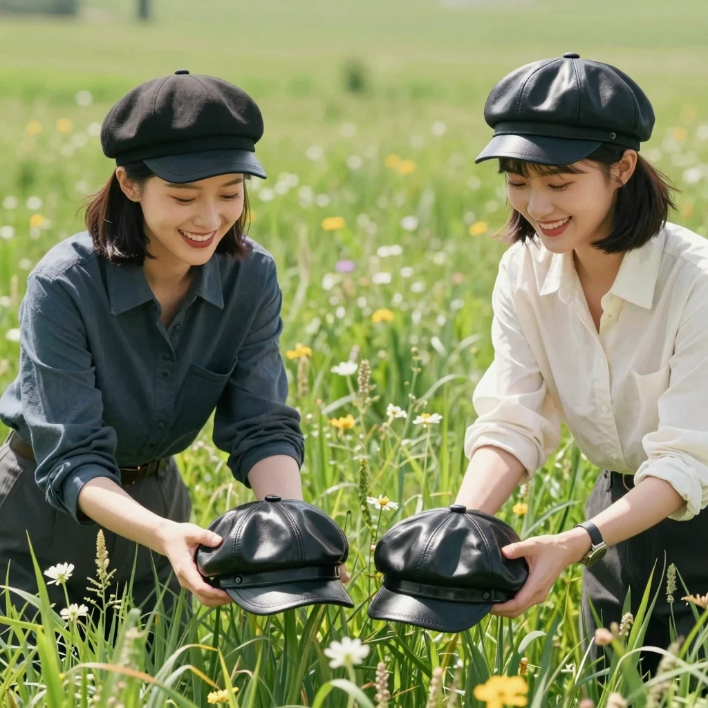 Two beautiful Chinese women with stylish bob haircuts, smili...