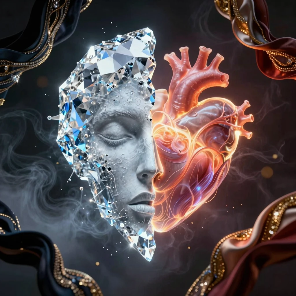 A surreal artistic representation of a rock star's soul, spl...