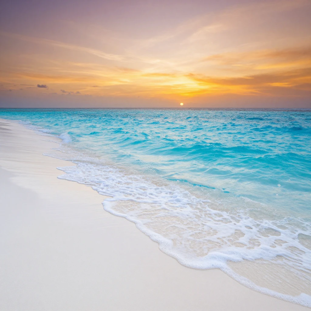 A breathtaking wide-angle shot of a secluded tropical beach ...