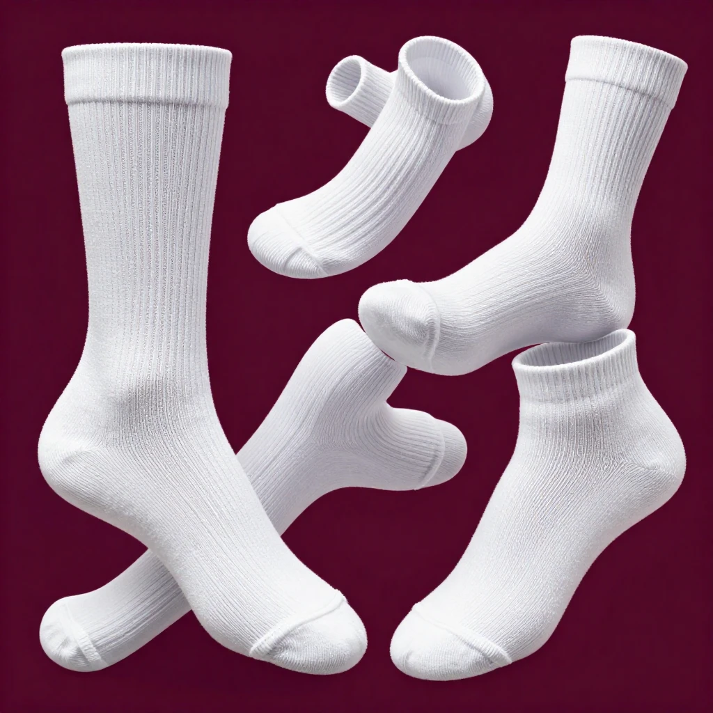 An abstract and symbolic representation of white socks, ener...