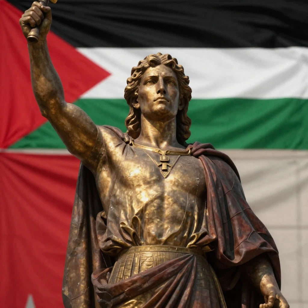 A powerful and evocative image symbolizing national pride, w...