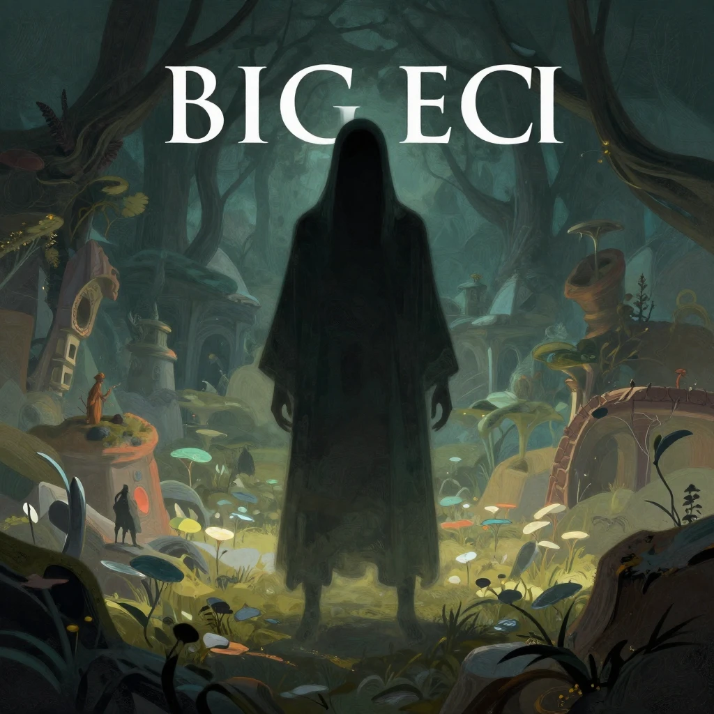 An artistic illustration in the style of a book cover, featu...