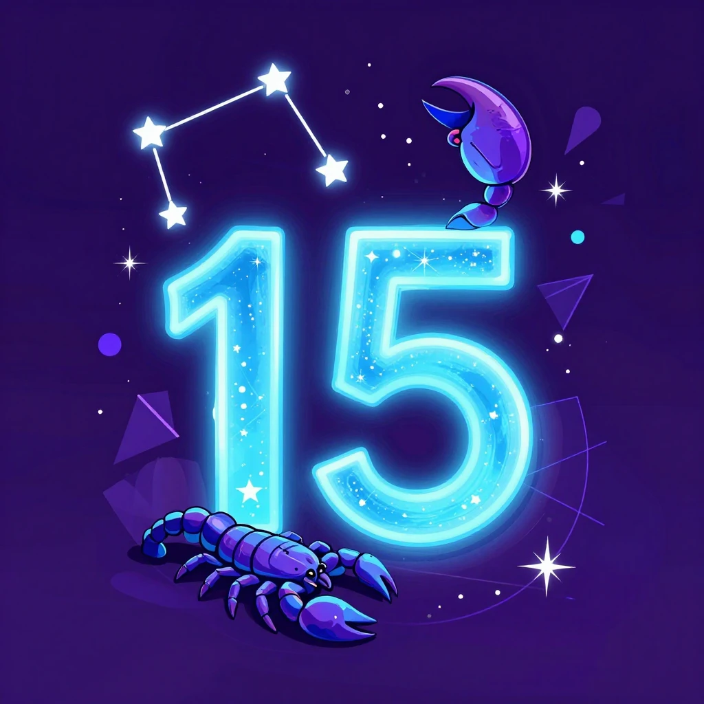 Artistic illustration of a birthday card with scorpion const...
