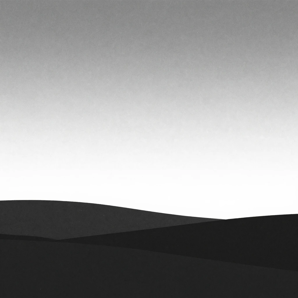 Stylized artistic illustration of a landscape under a white ...