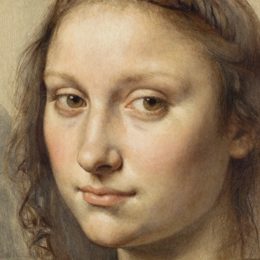 A close-up artistic rendering demonstrating the sfumato tech...