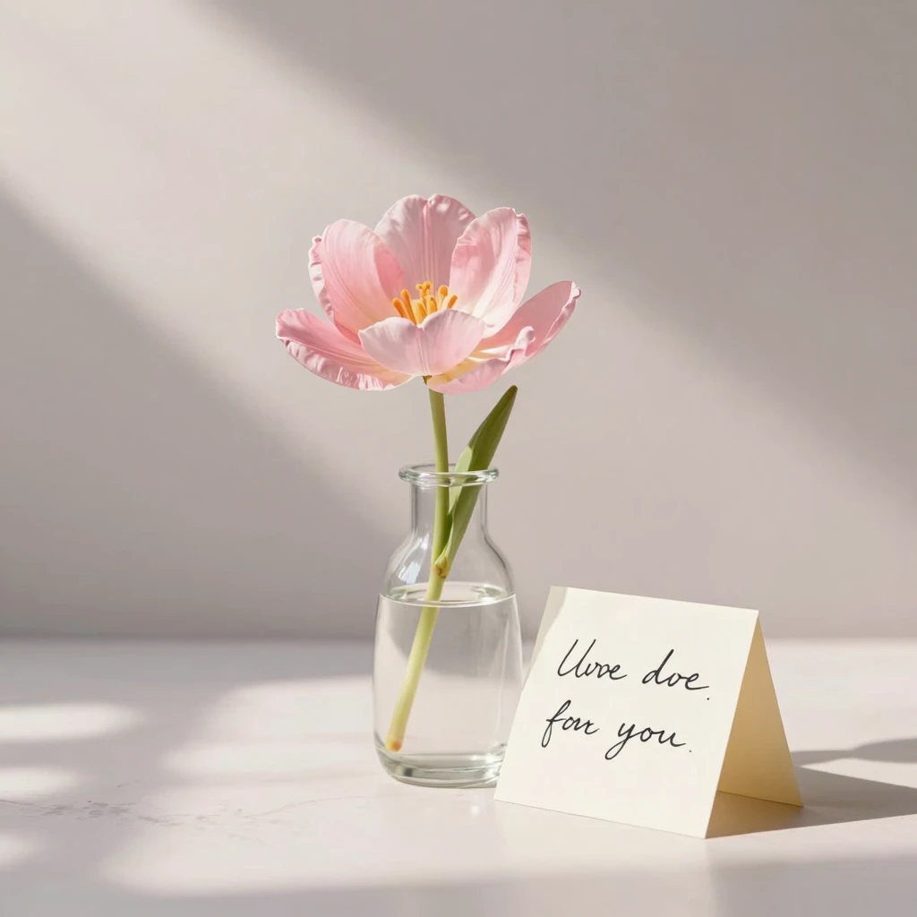 Elegant and simple composition of a spring flower in a small...