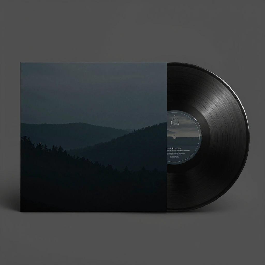 A professional presentation mockup of a vinyl record, with a...