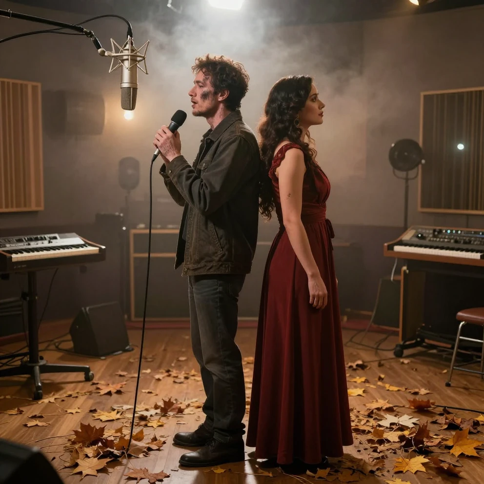 A male singer with weathered look and a female opera singer ...